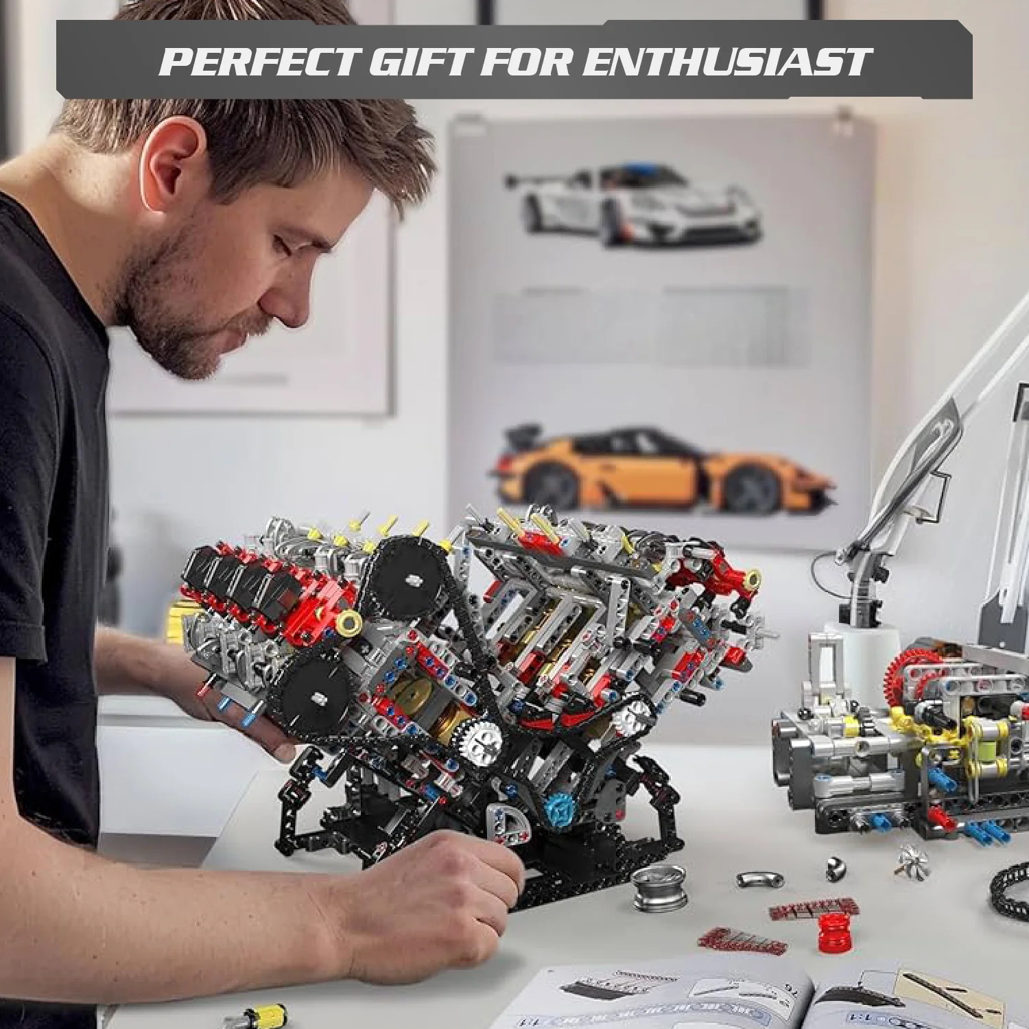 Mould King F488 3.9L V8 Engine - 2718Pcs - Image 3