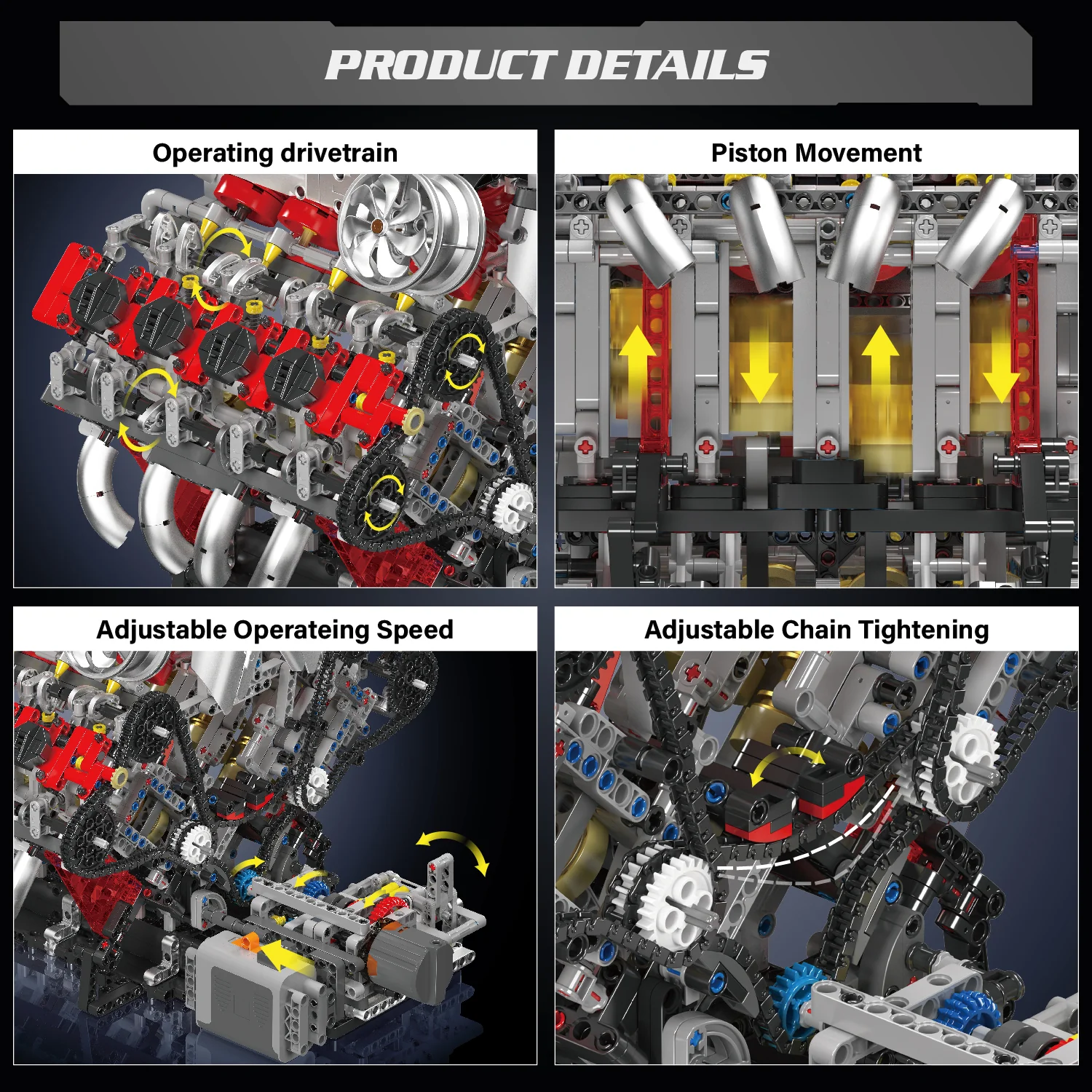 Mould King F488 3.9L V8 Engine - 2718Pcs - Image 6