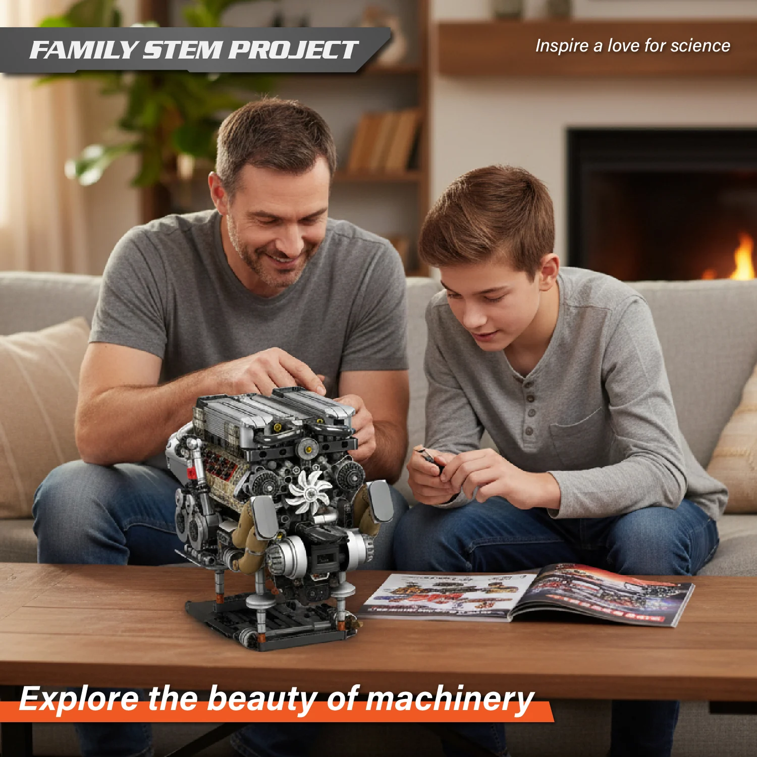 Mould King W16 Engine Building Blocks Sets (952 Pcs)- 16-Cylinder Car Engine Building Engineering Toys - Image 5