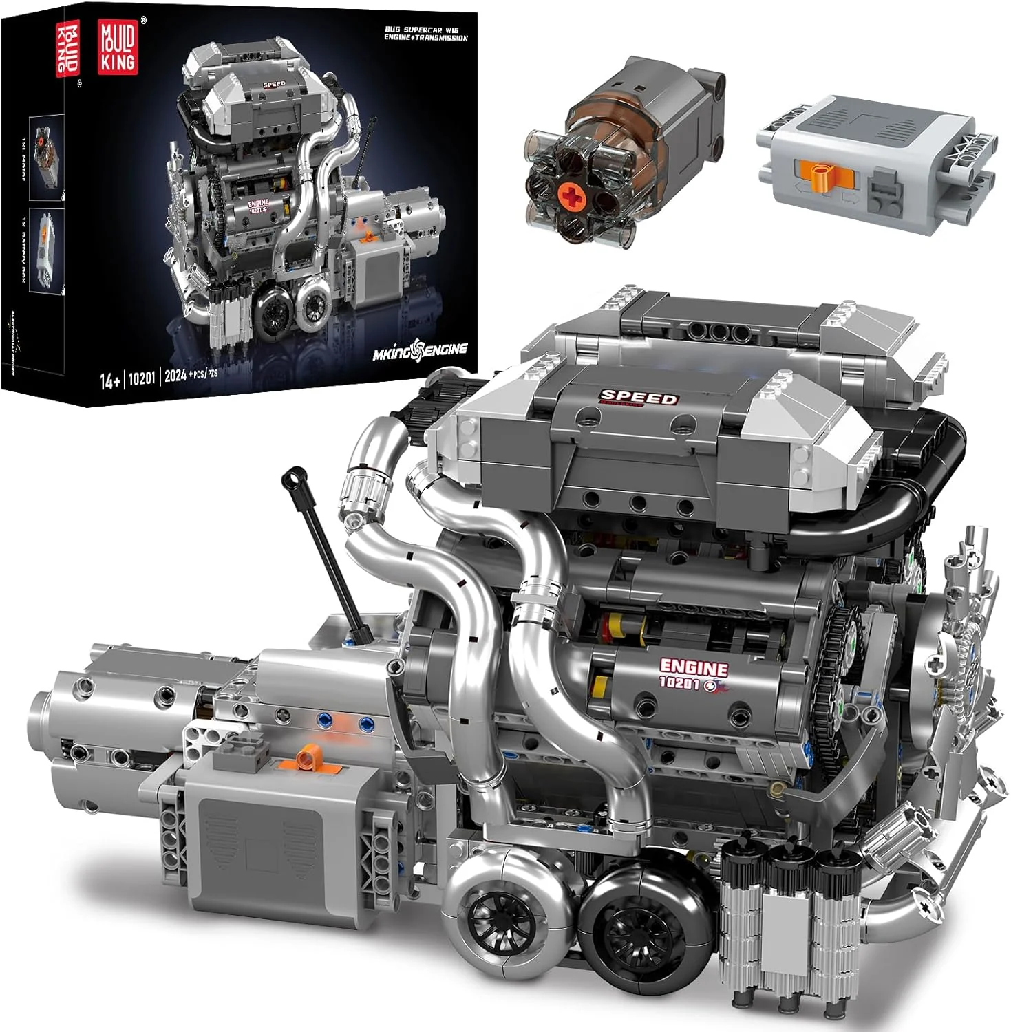 Mould King 8.0L W16 Quad Turbo Engine - 2024Pcs - Image 2
