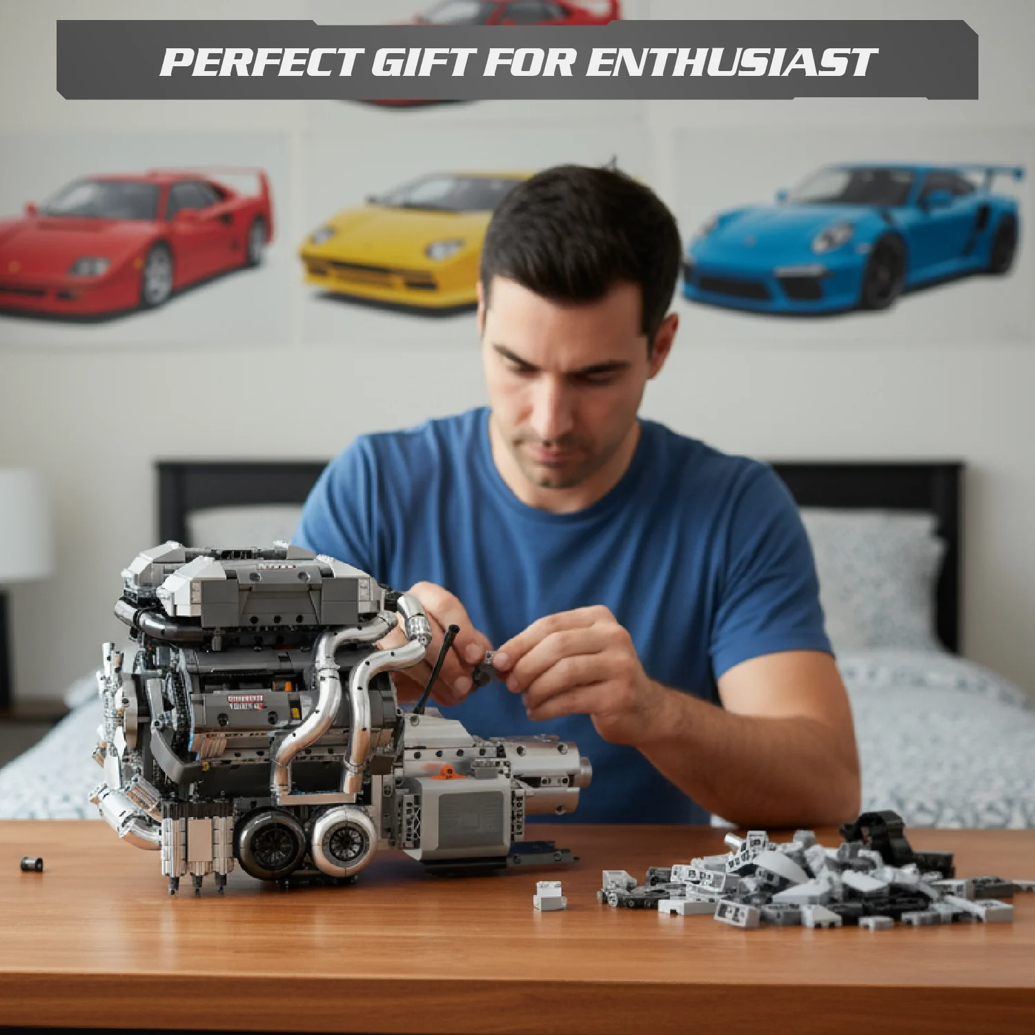 Mould King 8.0L W16 Quad Turbo Engine - 2024Pcs - Image 7