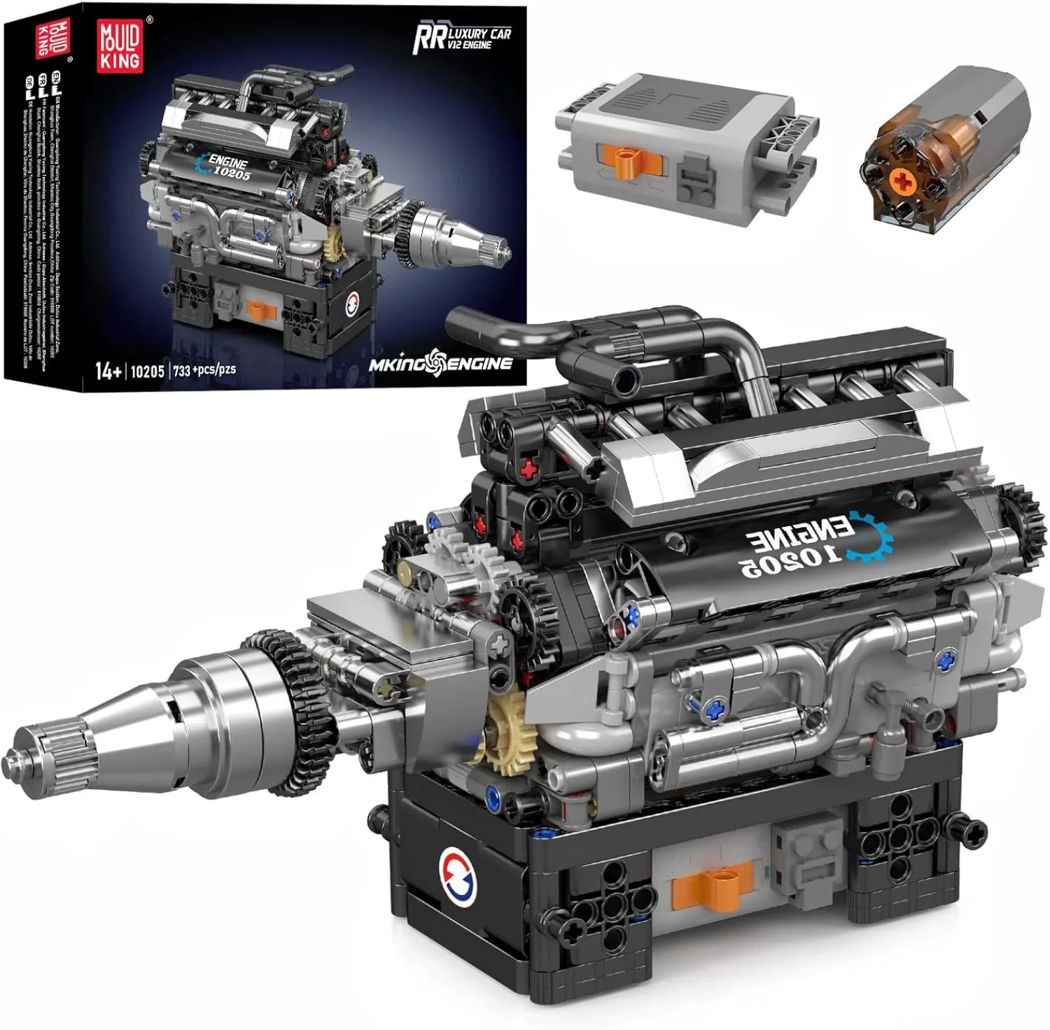 Mould King V12 Engine Building Blocks Luxury Car Engine Model kit 12-Cylinder Engine Building Engineering Toys for Adults (733+PCS) - Image 2