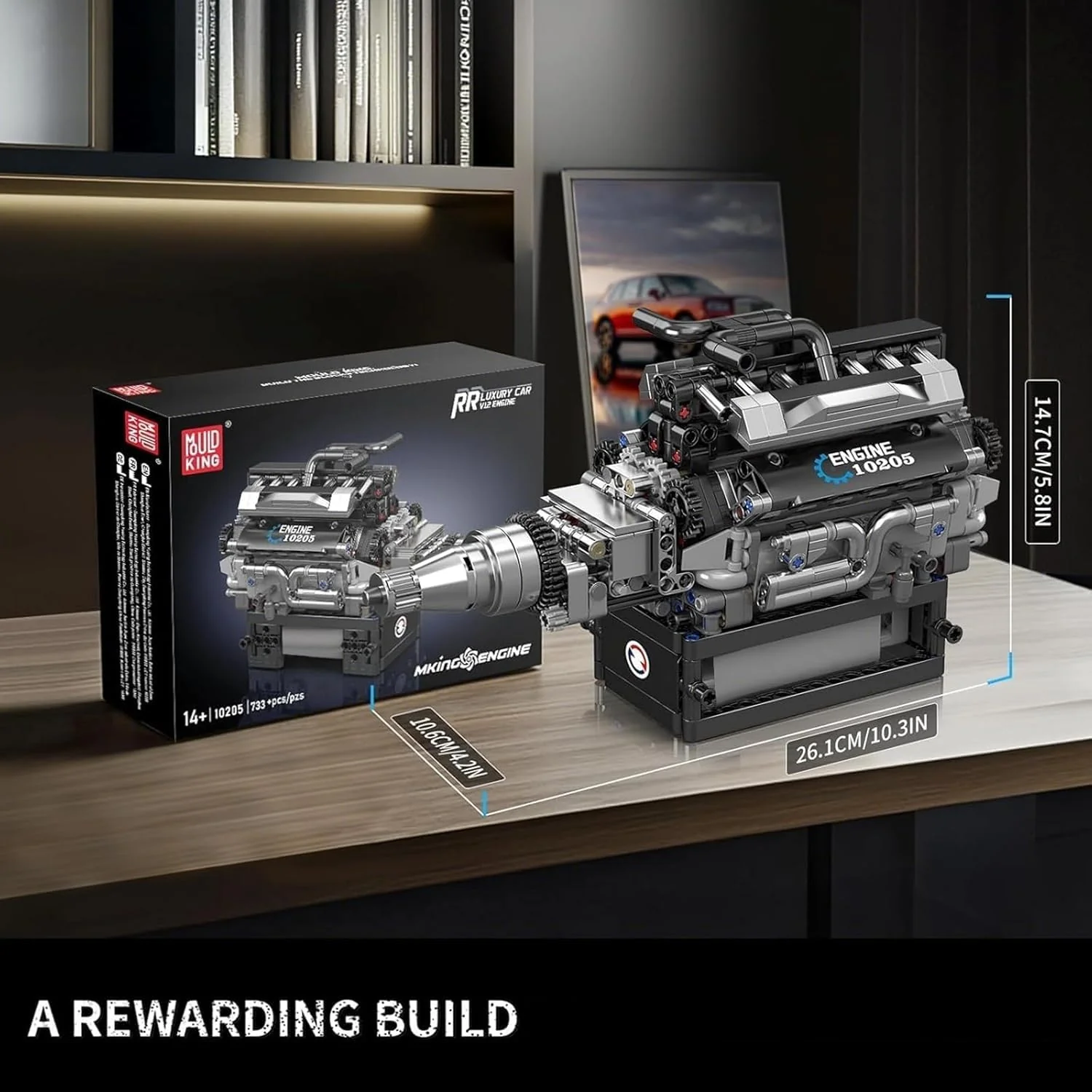 Mould King V12 Engine Building Blocks Luxury Car Engine Model kit 12-Cylinder Engine Building Engineering Toys for Adults (733+PCS) - Image 3