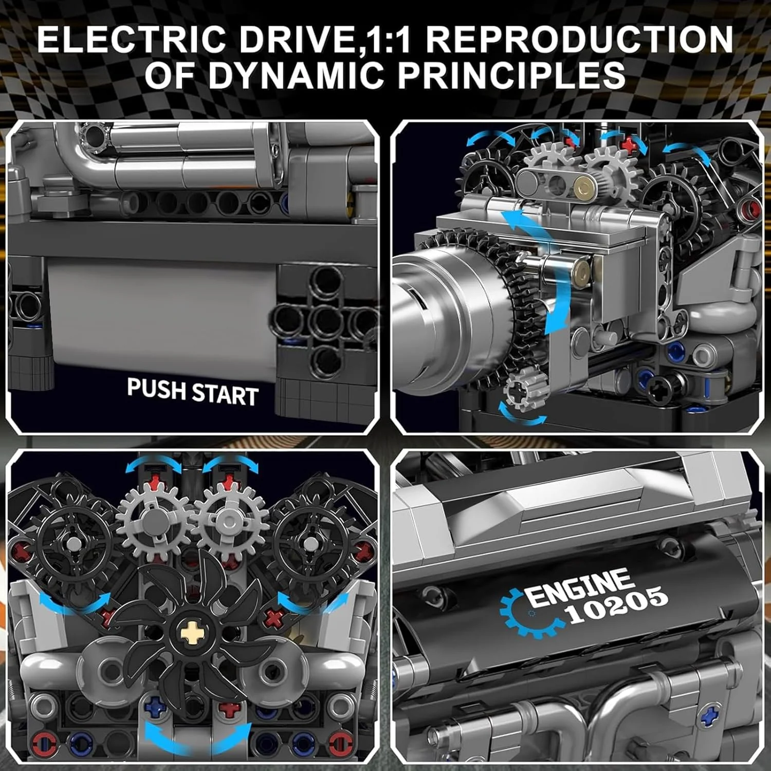 Mould King V12 Engine Building Blocks Luxury Car Engine Model kit 12-Cylinder Engine Building Engineering Toys for Adults (733+PCS) - Image 8
