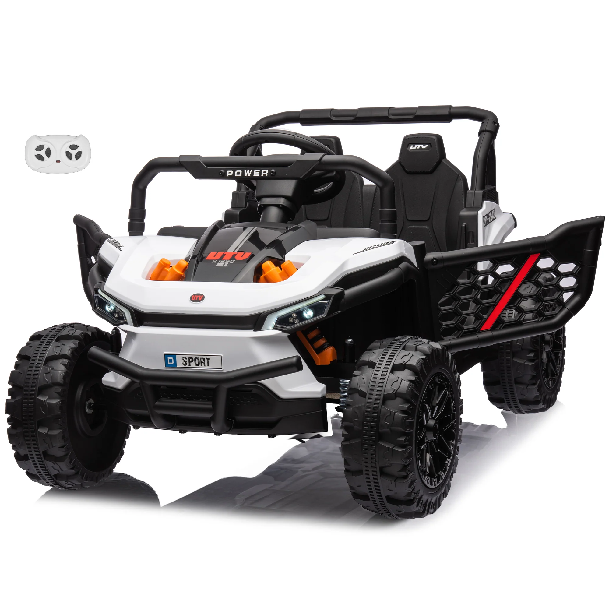 12V 2WD UTV Buggy 1 Seater Ride-On Car with Parental Remote Control, Working Doors and LED Lights - Image 2