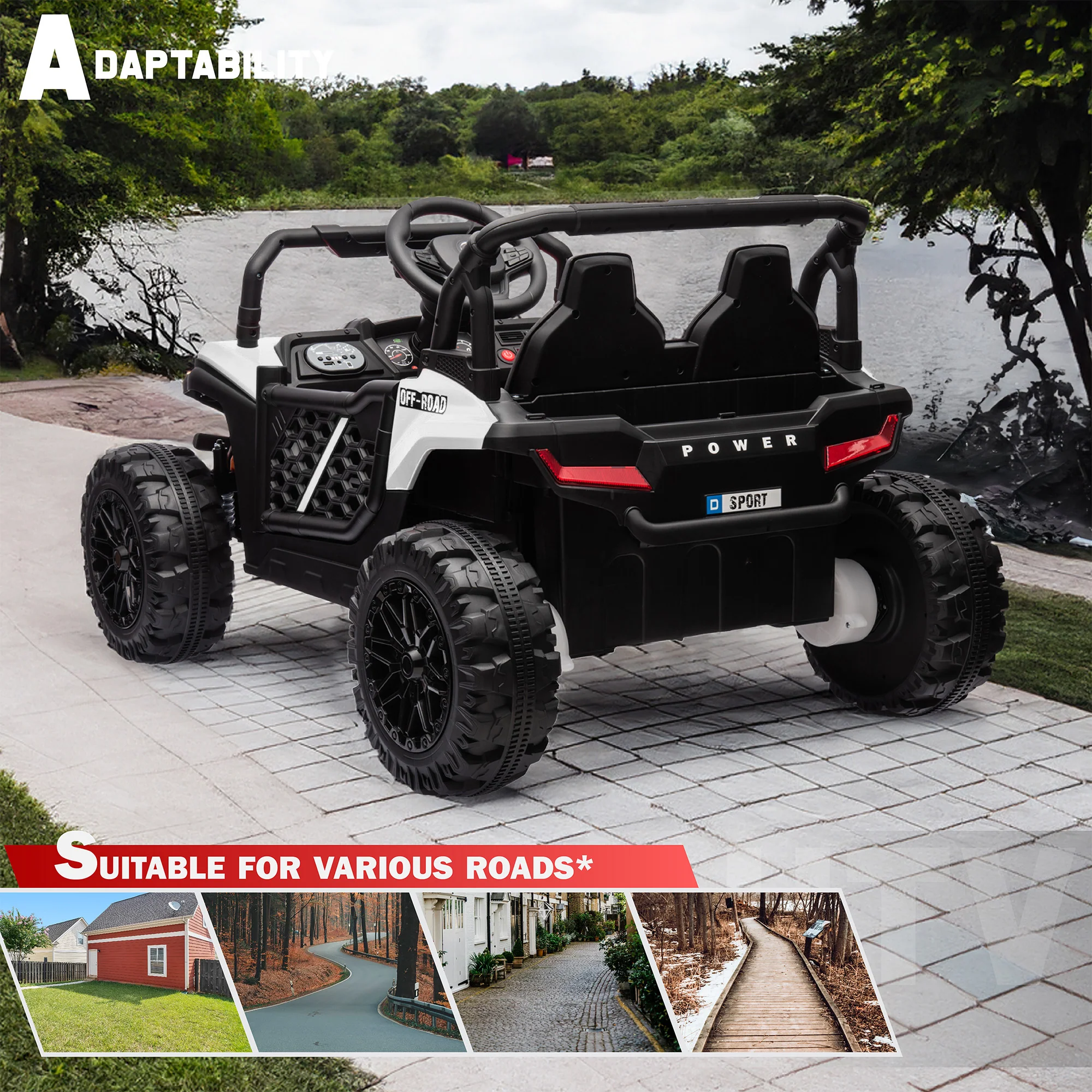 12V 2WD UTV Buggy 1 Seater Ride-On Car with Parental Remote Control, Working Doors and LED Lights - Image 7