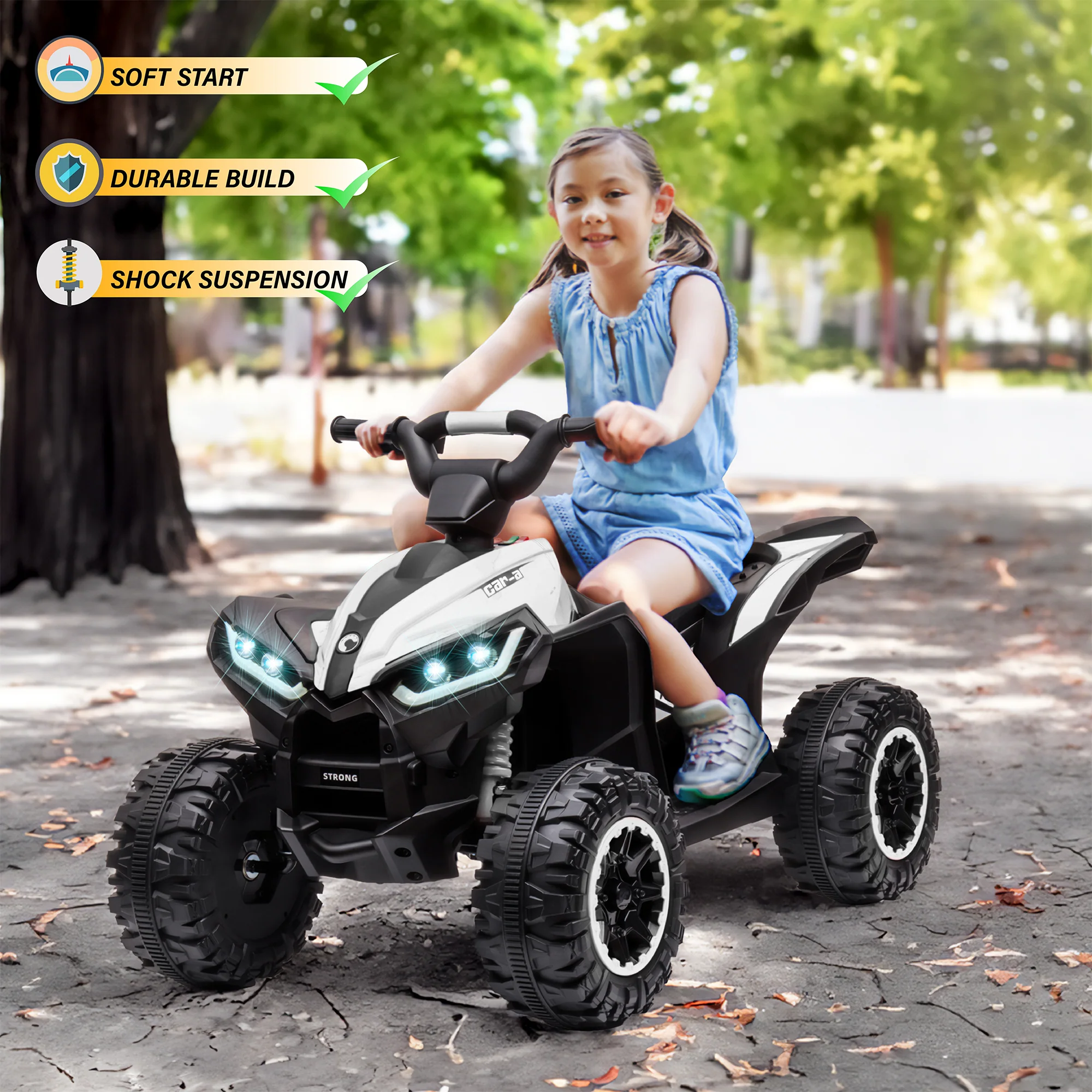 12V ATV Off-Road Ride On Car Toy for Kids with Realistic Lights and MP3 Player - Image 3