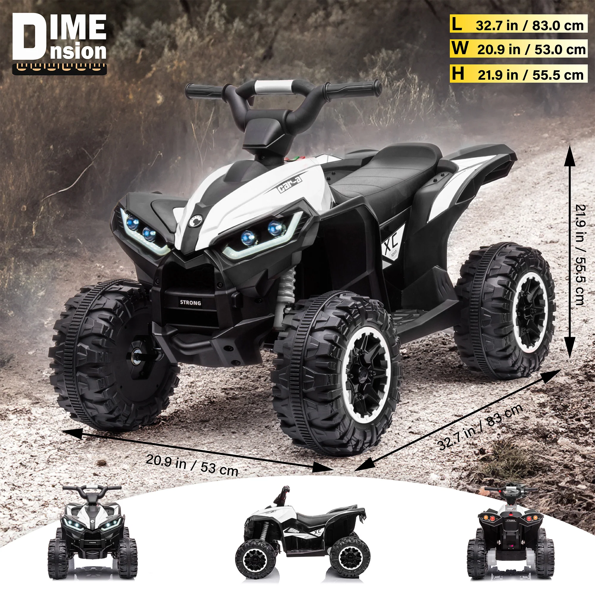 12V ATV Off-Road Ride On Car Toy for Kids with Realistic Lights and MP3 Player - Image 5