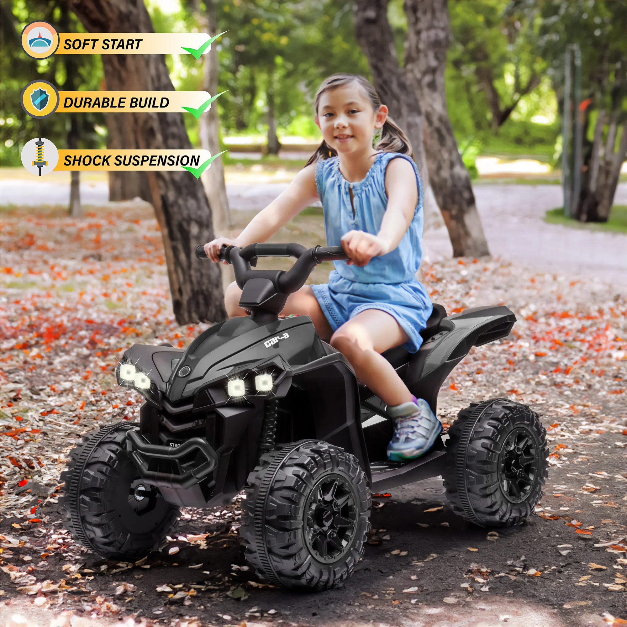 12V ATV Off-Road Ride On Car Toy for Kids with Realistic Lights and MP3 Player - Image 2