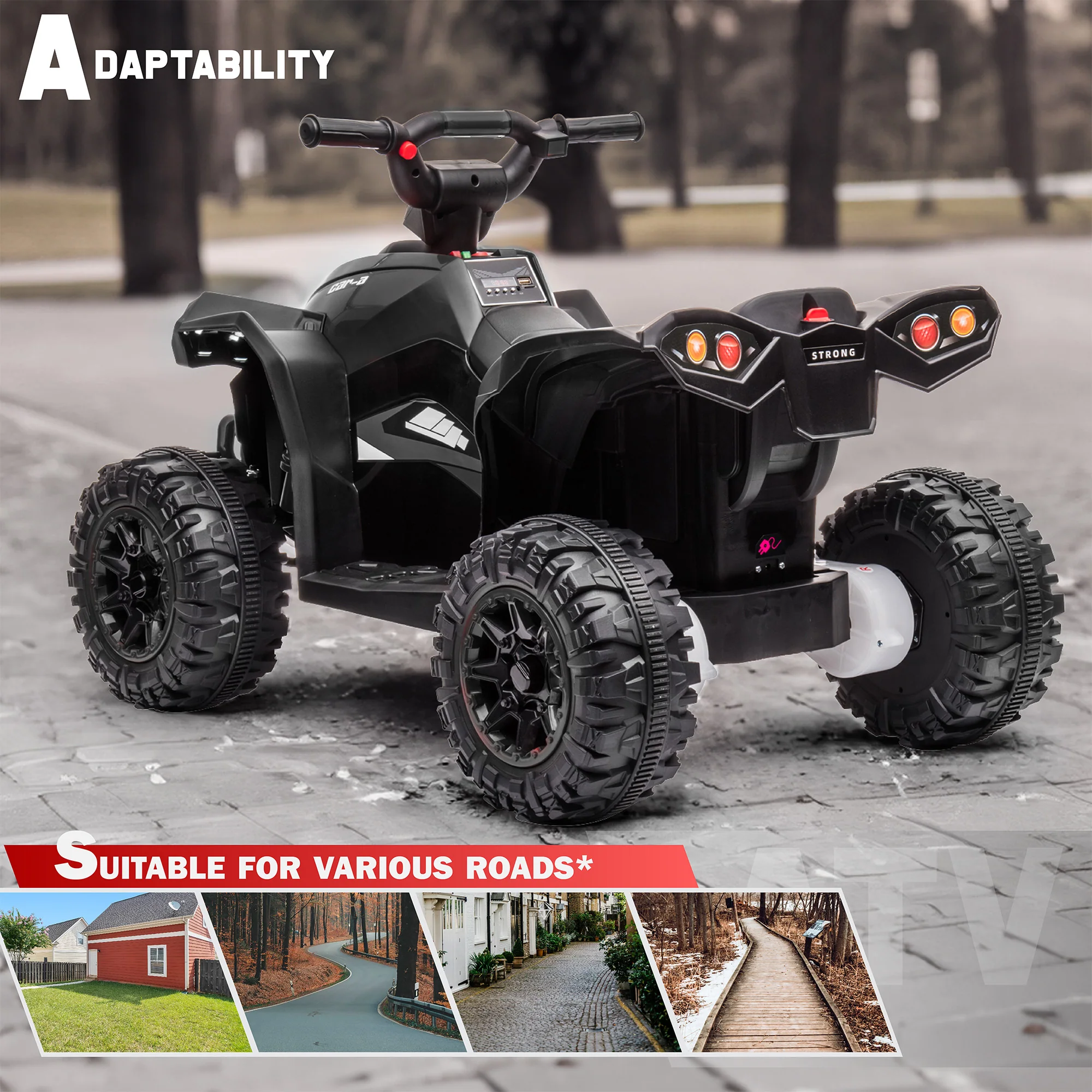 12V ATV Off-Road Ride On Car Toy for Kids with Realistic Lights and MP3 Player - Image 6