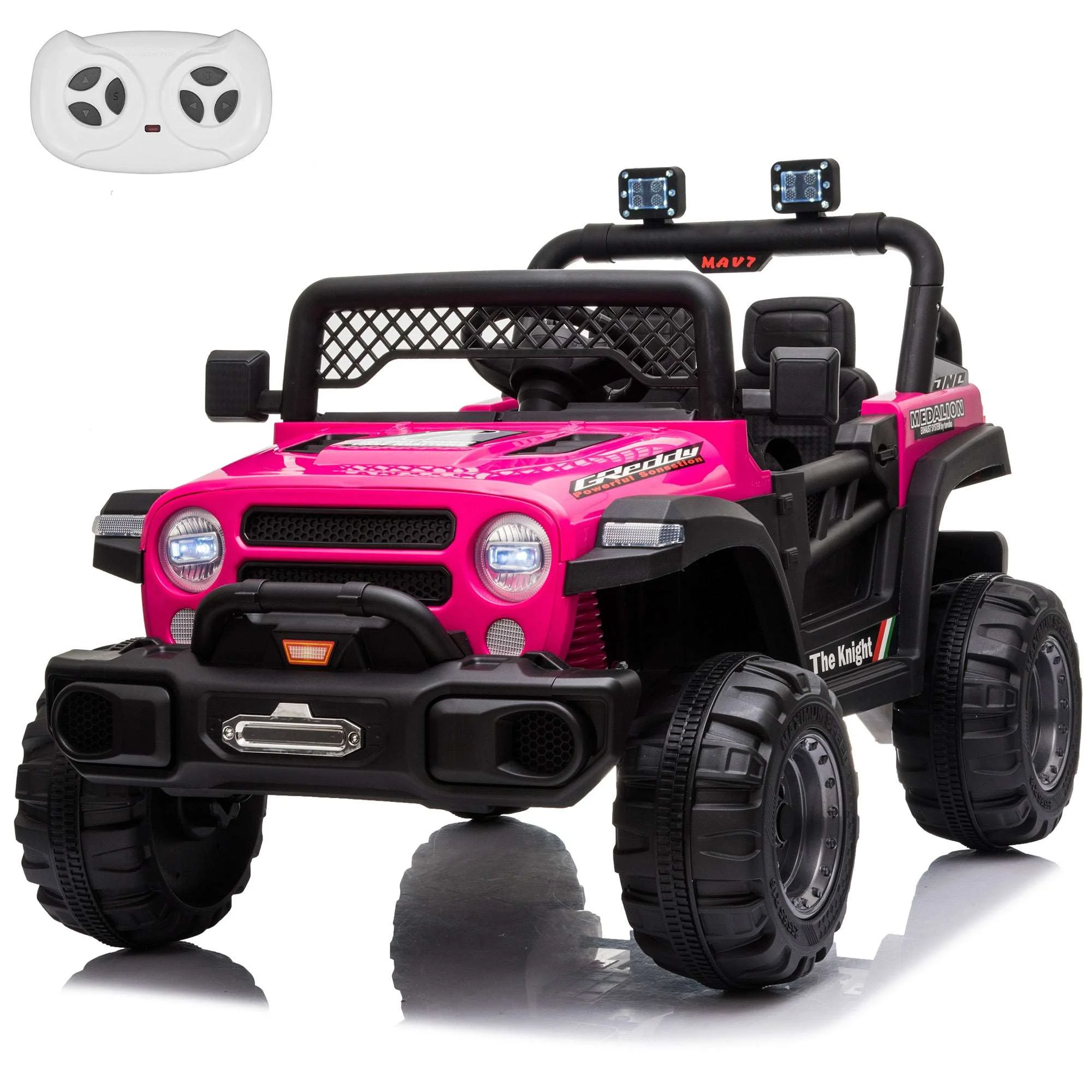 Jeep 12V Kids Ride On Car Toy with Open Doors, Realistic Lights and Remote Control - Image 10