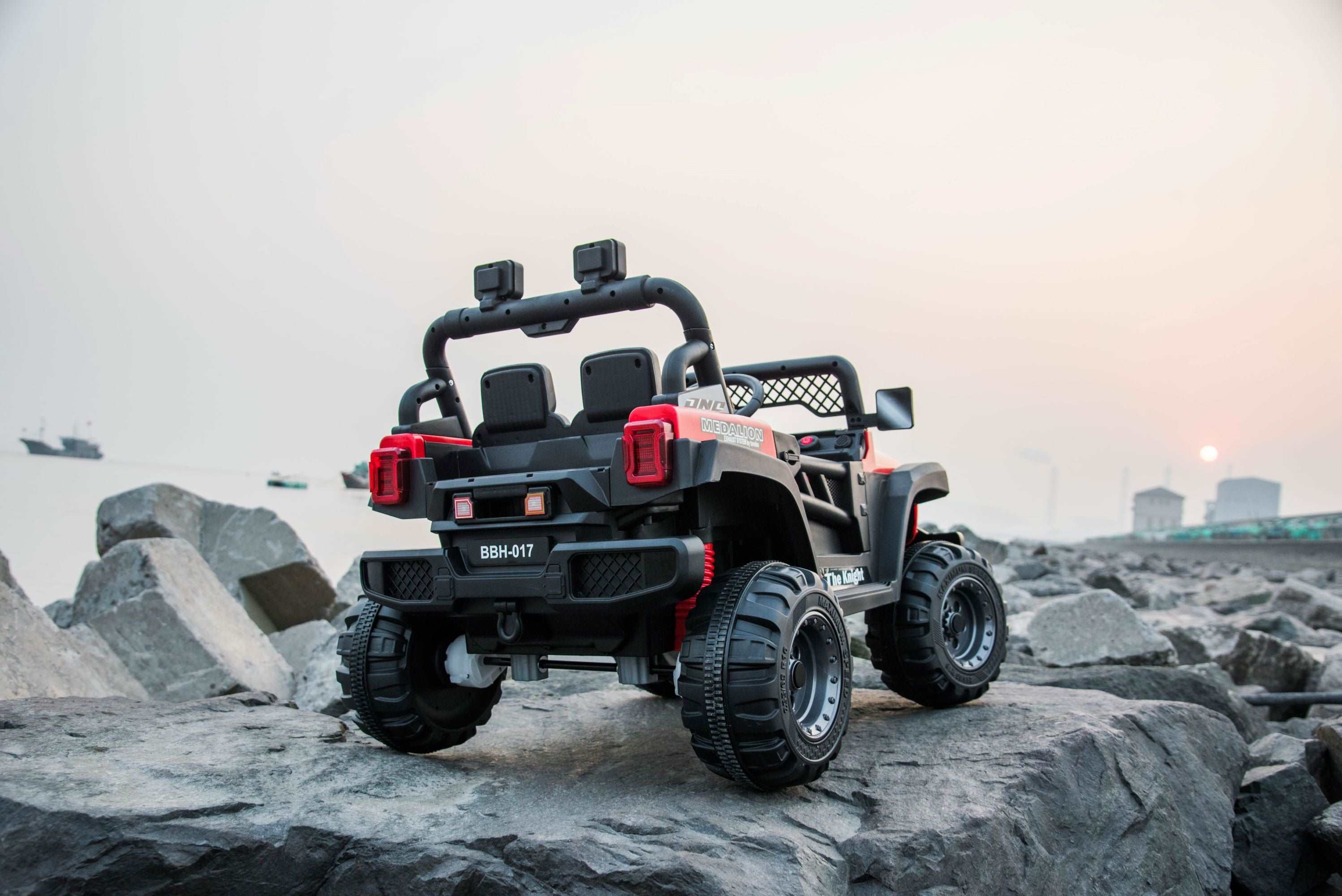 Jeep 12V Kids Ride On Car Toy with Open Doors, Realistic Lights and Remote Control - Image 12