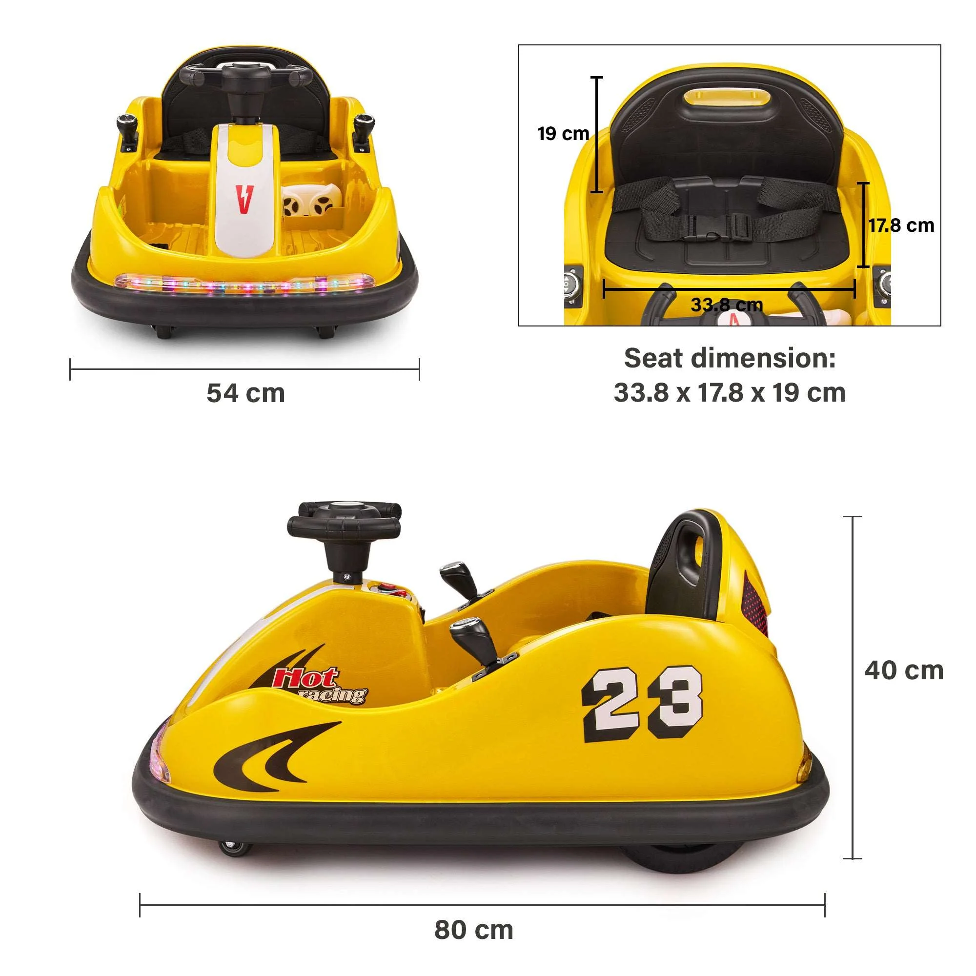 Kids 12V Bumper Car 360° Rotation for Indoor and Outdoor with Remote Control - Image 4