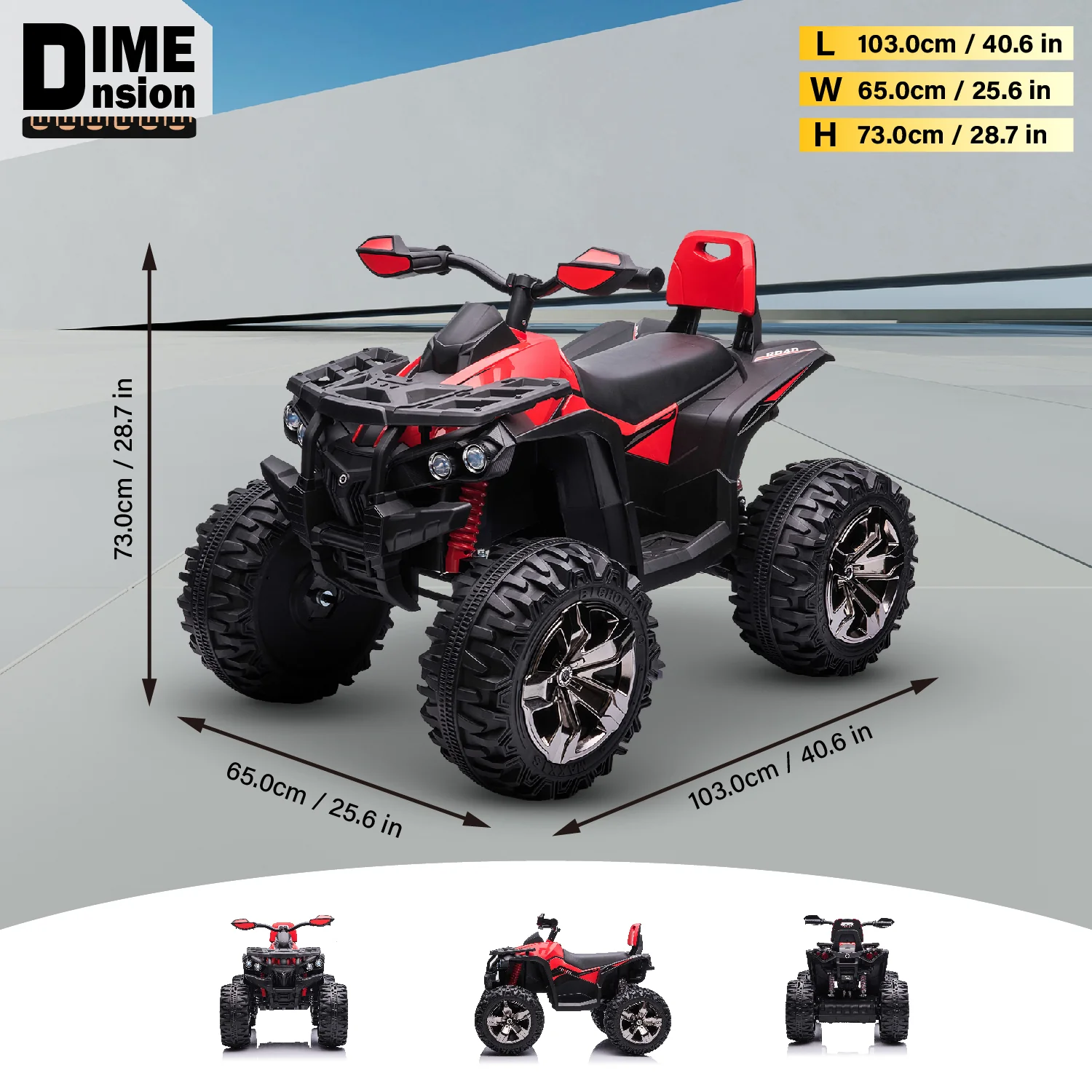 12V Kids Electric ATV Ride-On Toy – 4-Wheel Outdoor Quad with Music & Lights - Image 3