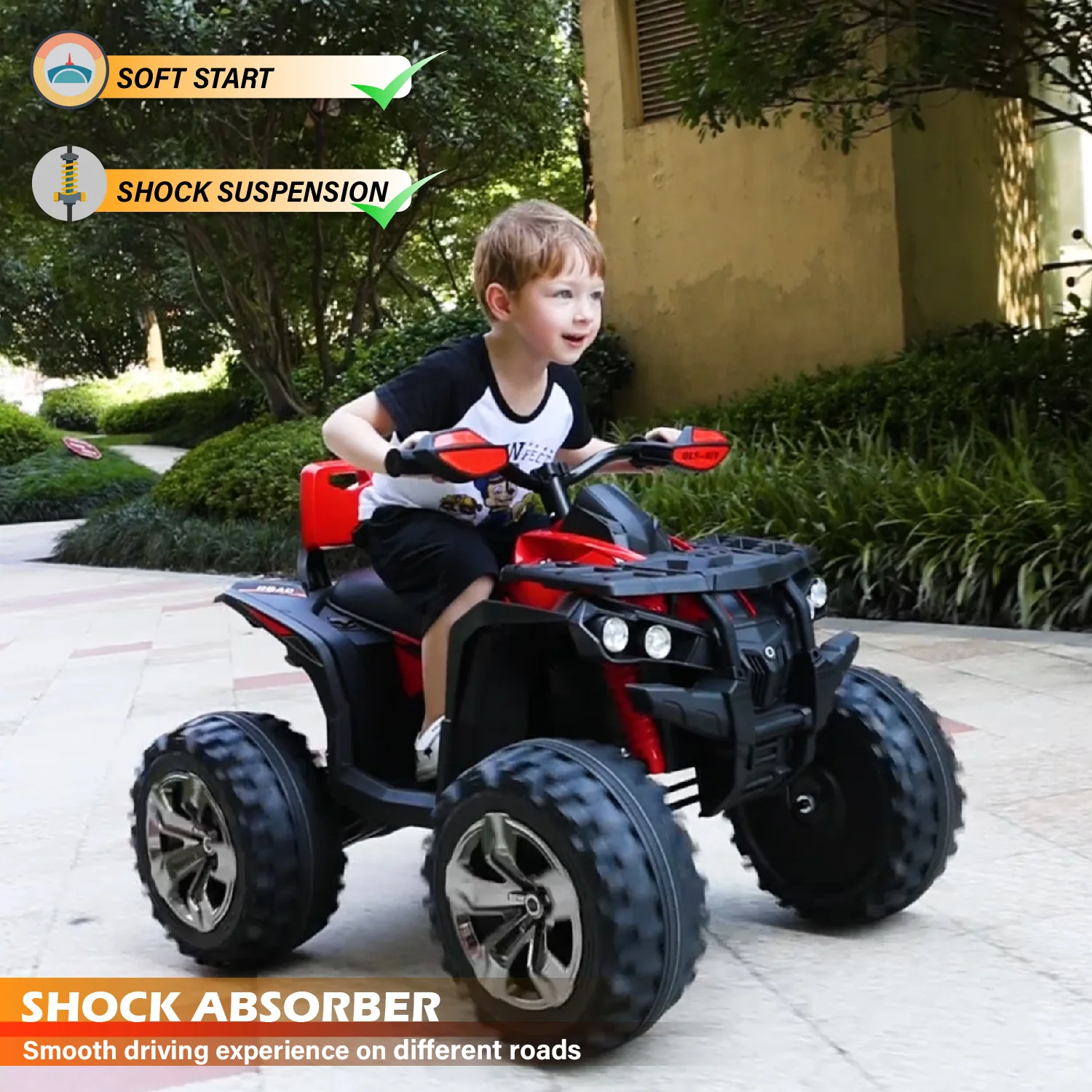 12V Kids Electric ATV Ride-On Toy – 4-Wheel Outdoor Quad with Music & Lights - Image 7