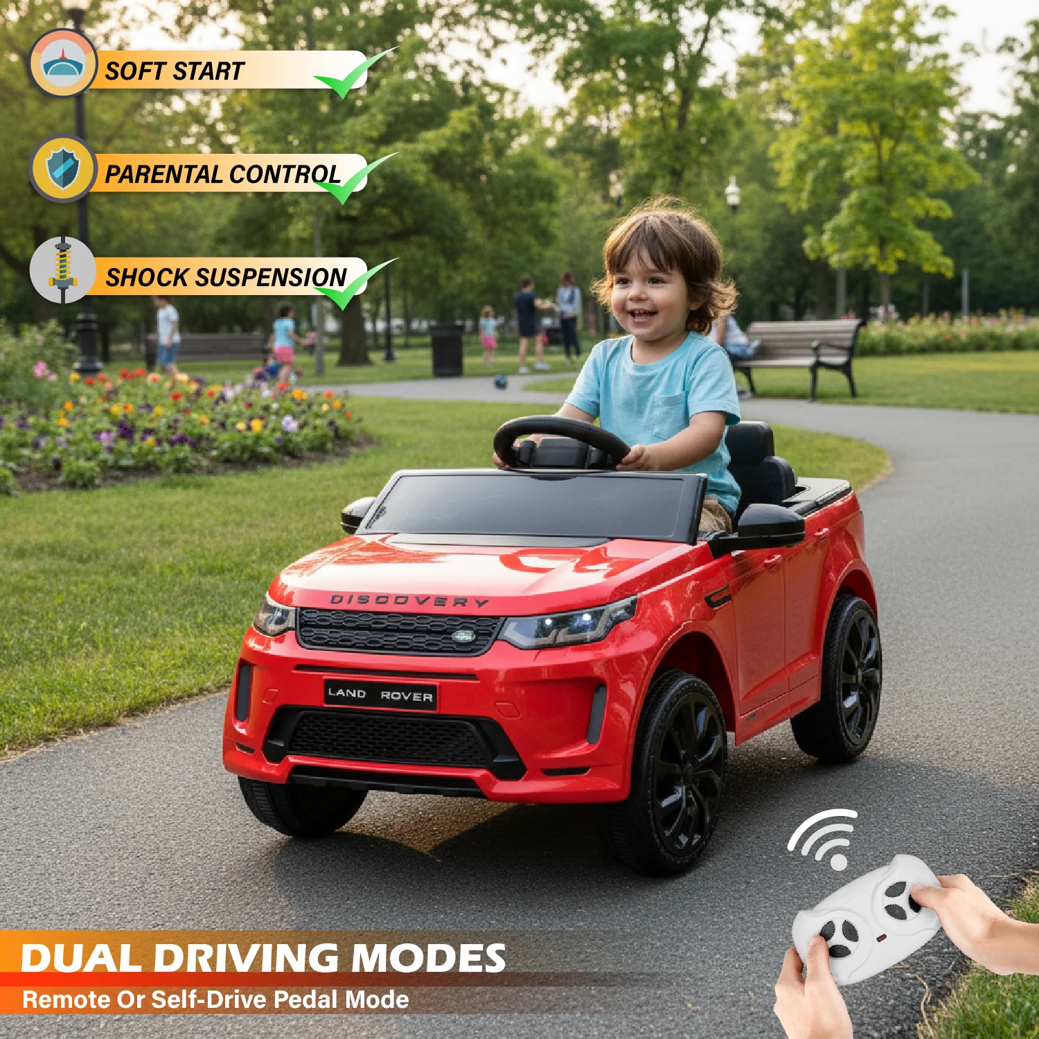 Land Rover Discovery 12V Ride on Car with Open Doors and Remote Control, Licensed - Image 3