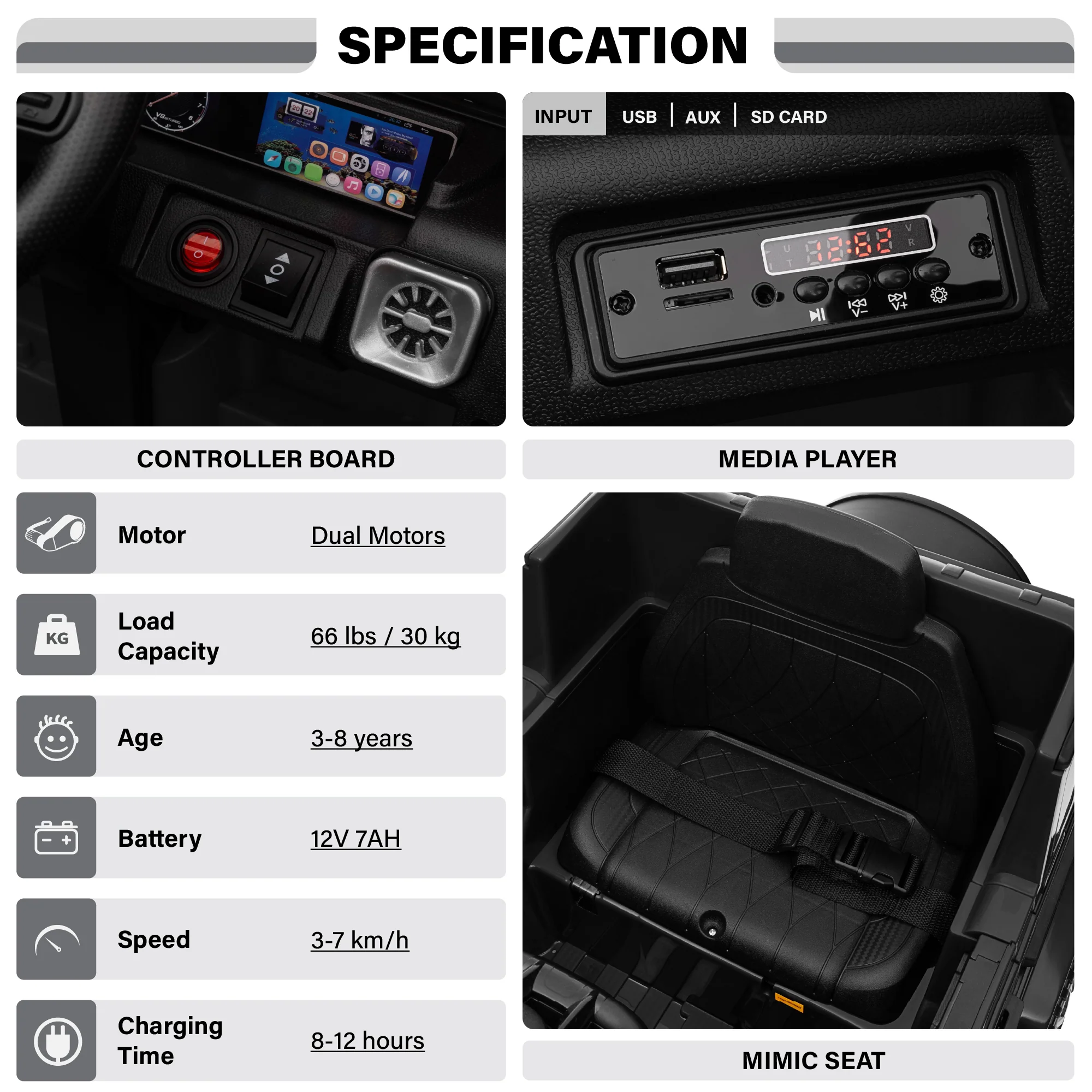 Licensed 12V Mercedes-Benz AMG G63 Kids Ride-On Car with Remote Control & Leather Seat - Image 4