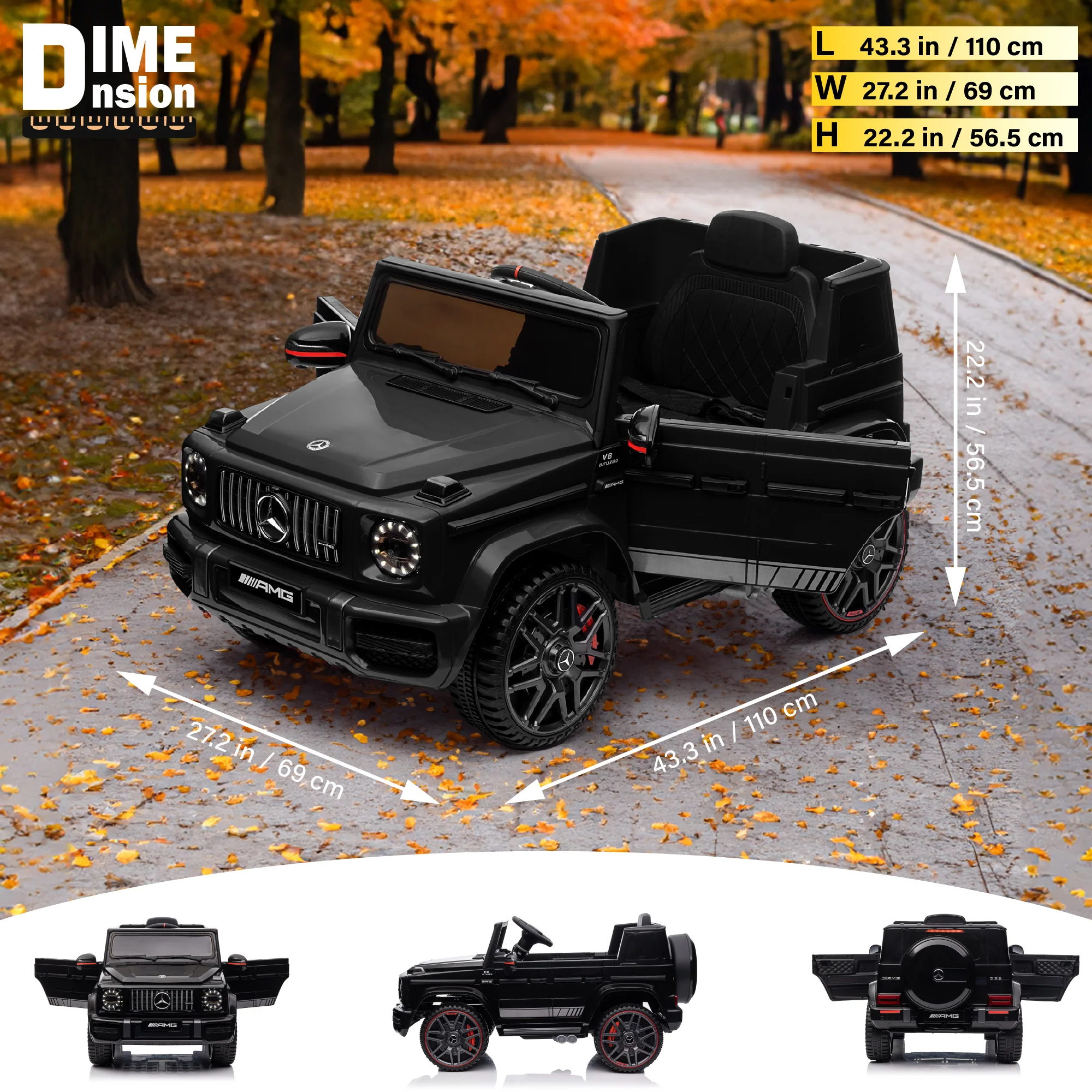 Licensed 12V Mercedes-Benz AMG G63 Kids Ride-On Car with Remote Control & Leather Seat - Image 5