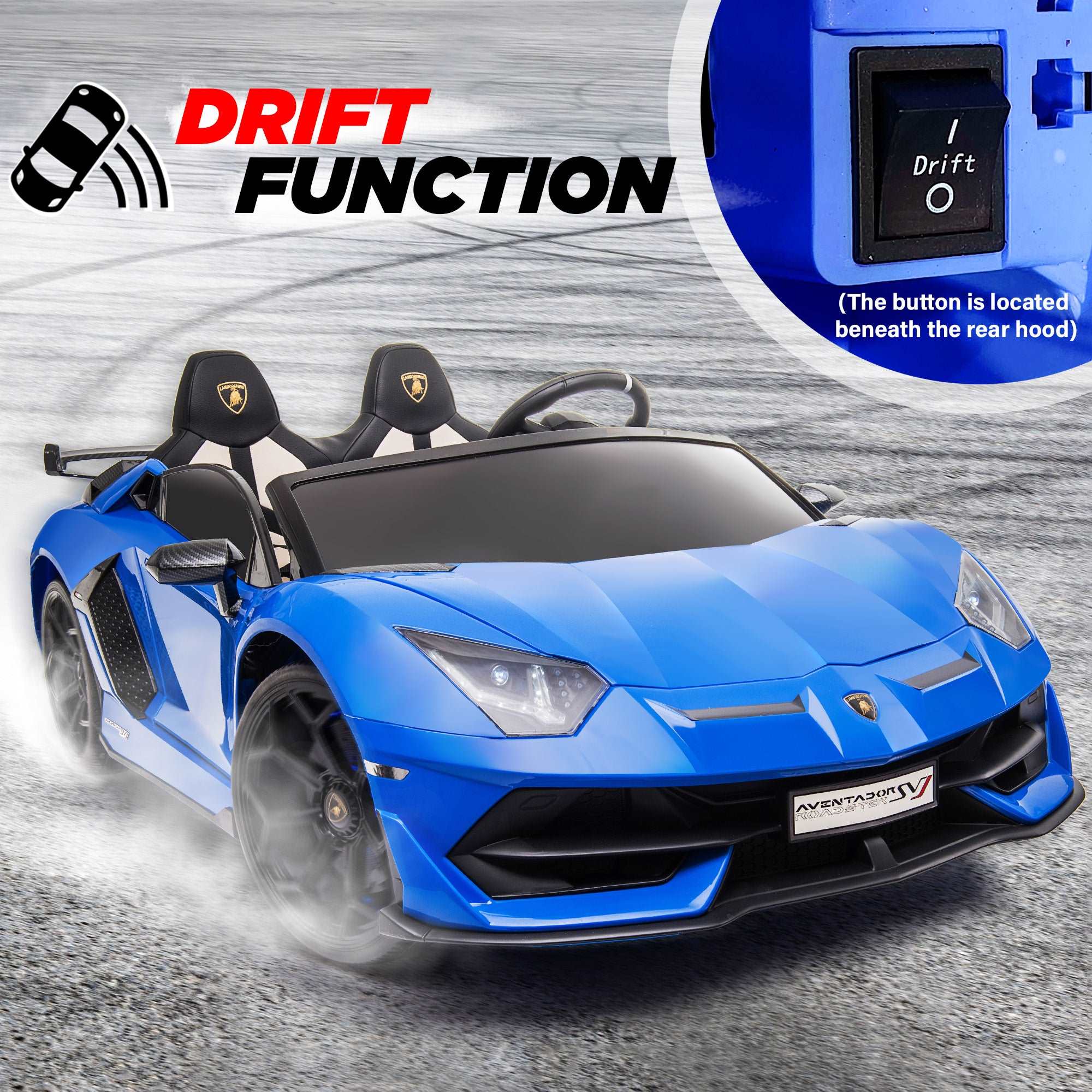Lamborghini Aventador SVJ 24V 2 Seater Ride on Car with Remote Control and Drift Function, Licensed - Image 5