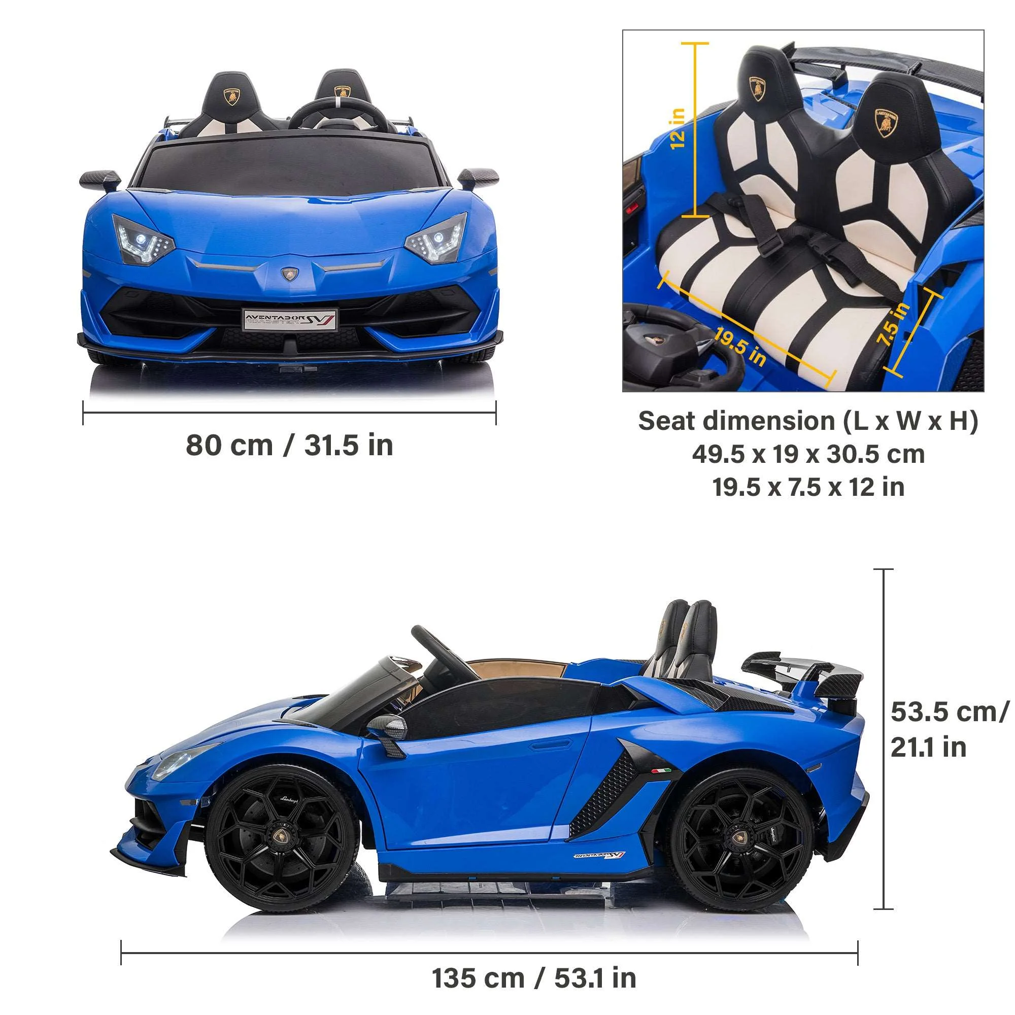 Lamborghini Aventador SVJ 24V 2 Seater Ride on Car with Remote Control and Drift Function, Licensed - Image 6