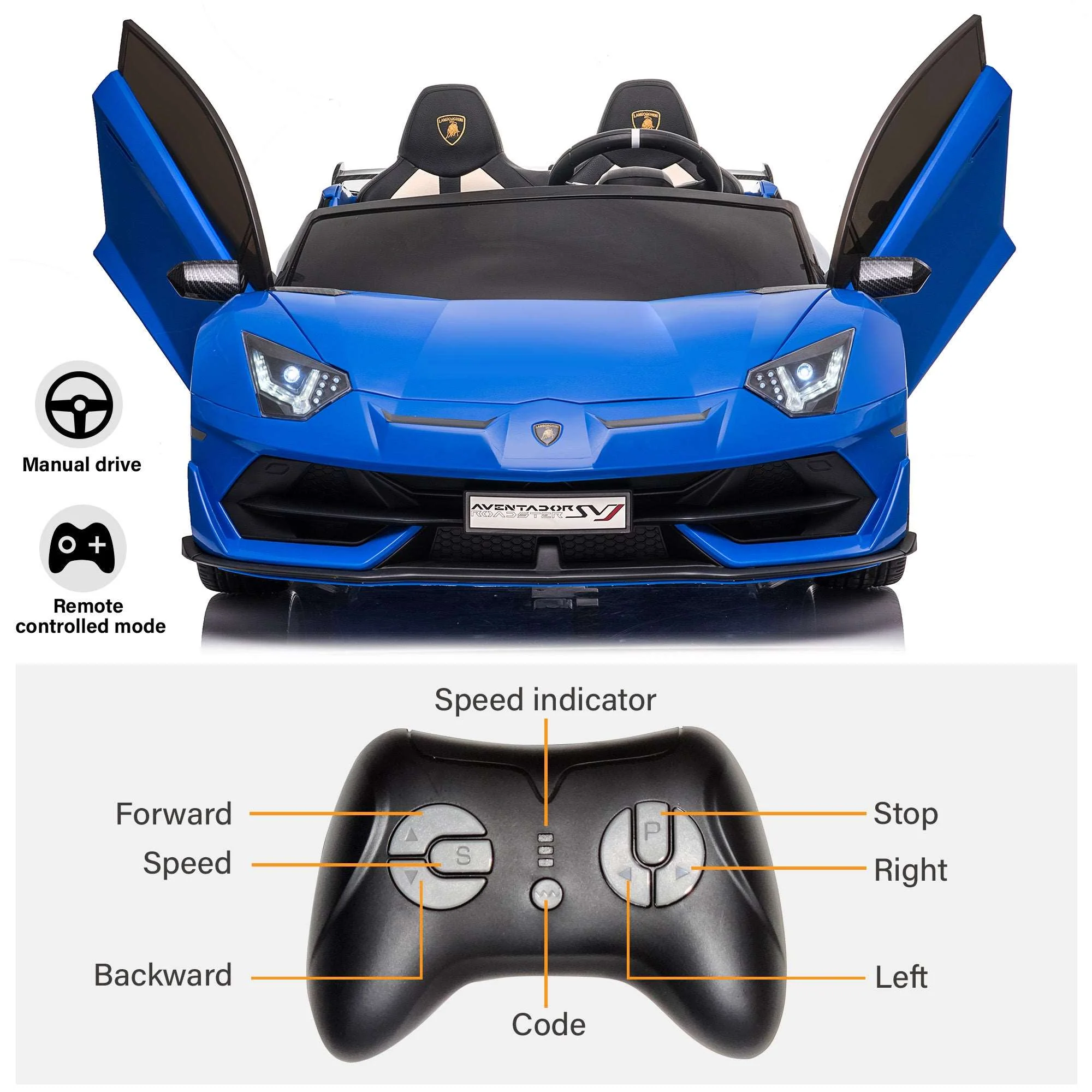 Lamborghini Aventador SVJ 24V 2 Seater Ride on Car with Remote Control and Drift Function, Licensed - Image 8