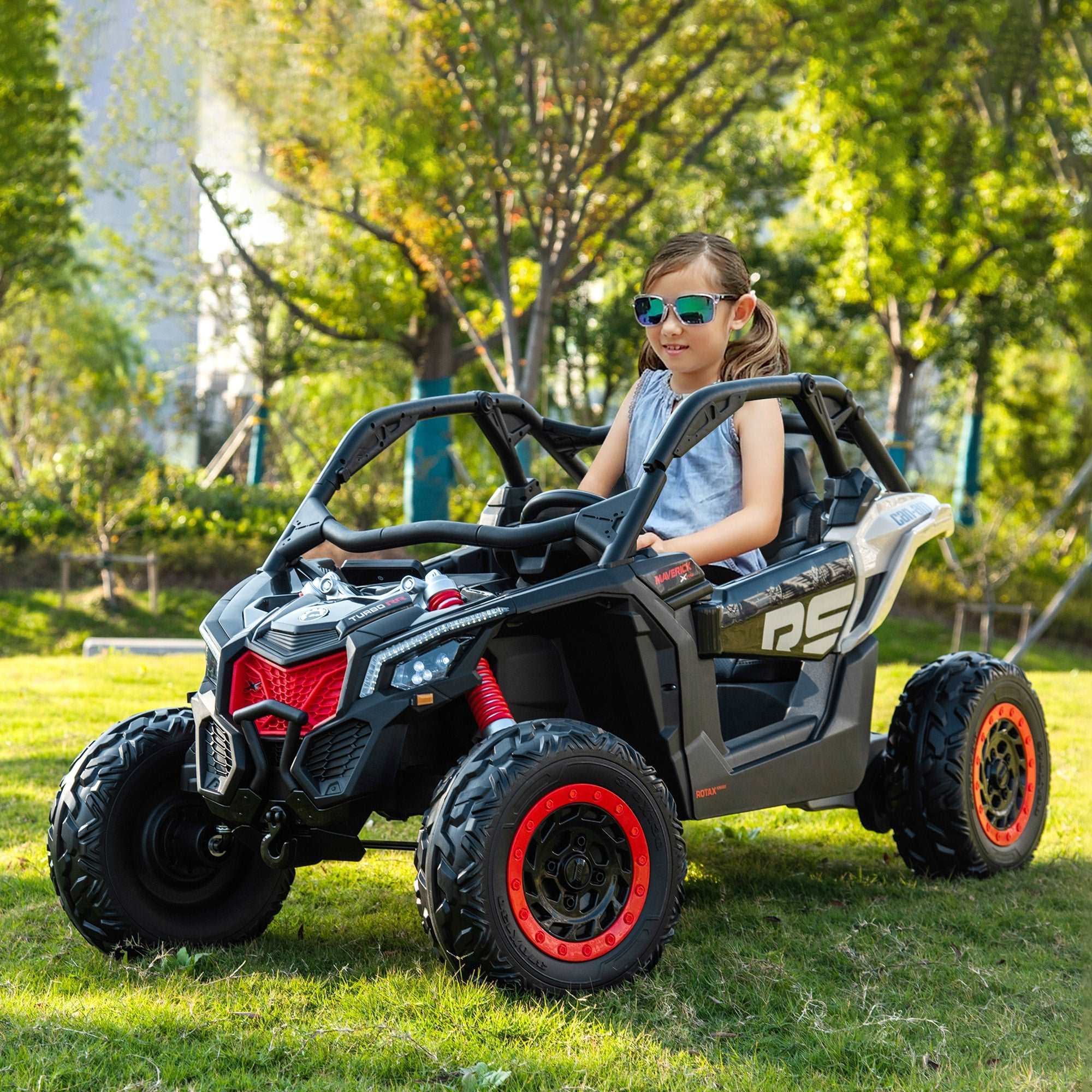 24V Licensed BRP Can-Am Maverick 4WD 2 Seater Kids Ride-On UTV - Image 3