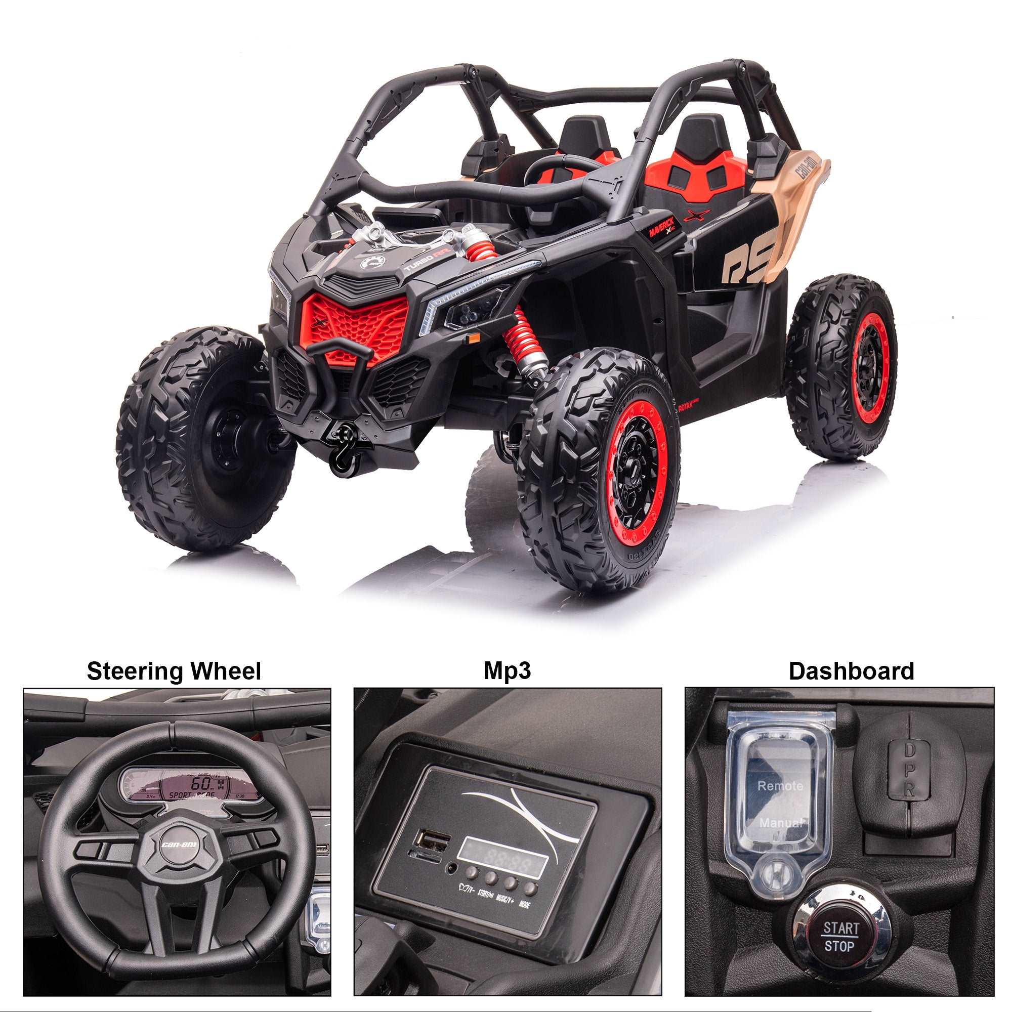 24V Licensed BRP Can-Am Maverick 4WD 2 Seater Kids Ride-On UTV - Image 7