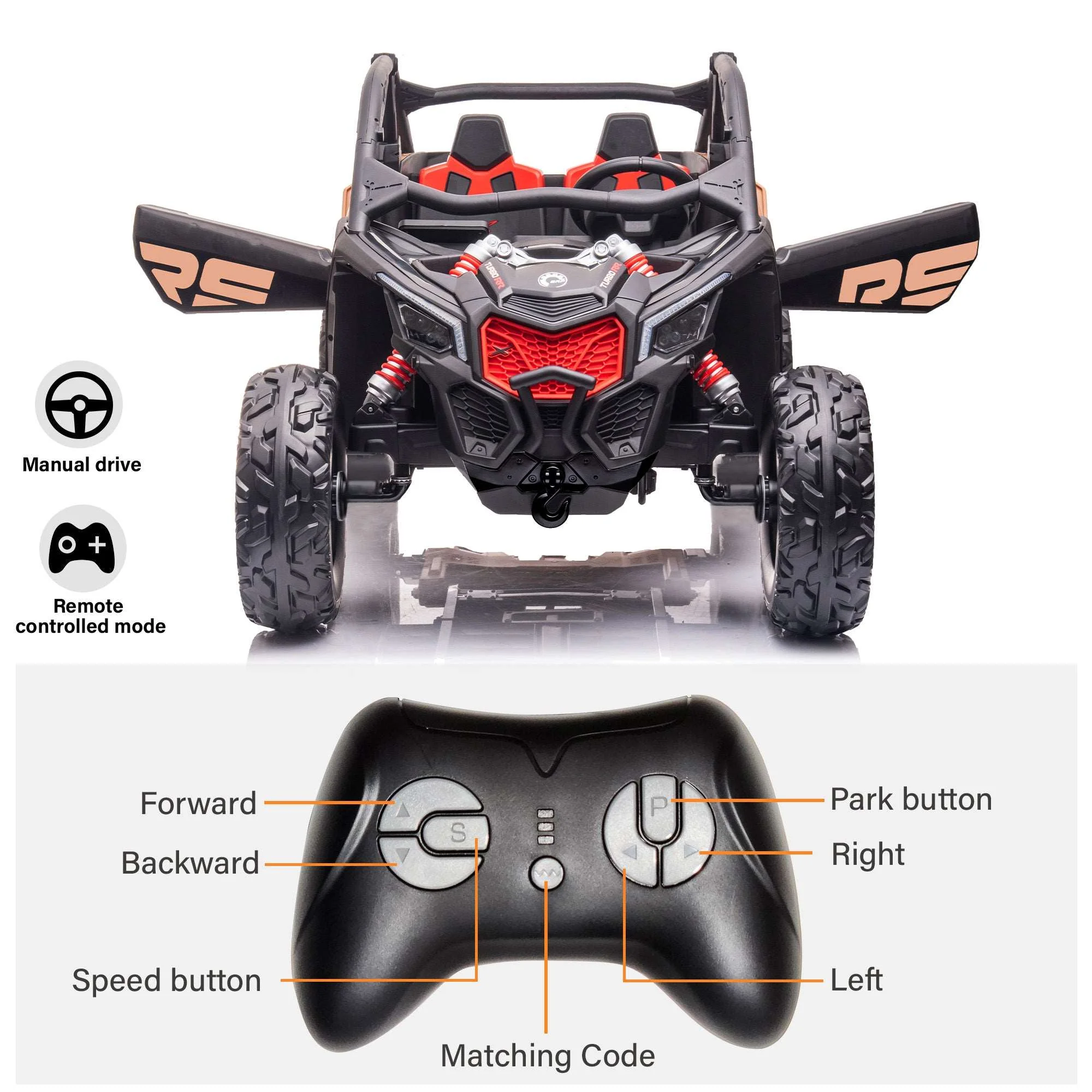 24V Licensed BRP Can-Am Maverick 4WD 2 Seater Kids Ride-On UTV - Image 8