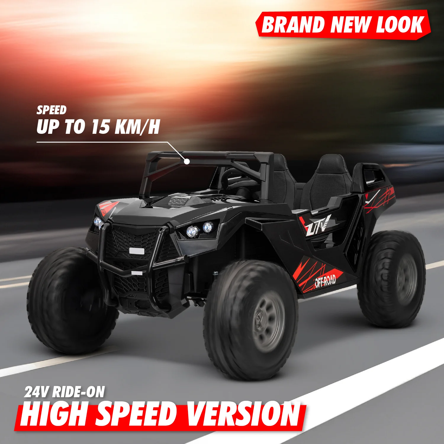 High-Speed 24V 2 Seater Kids Ride-On Dune Buggy – 15 km/h, EVA Tires & Parental Remote - Image 12