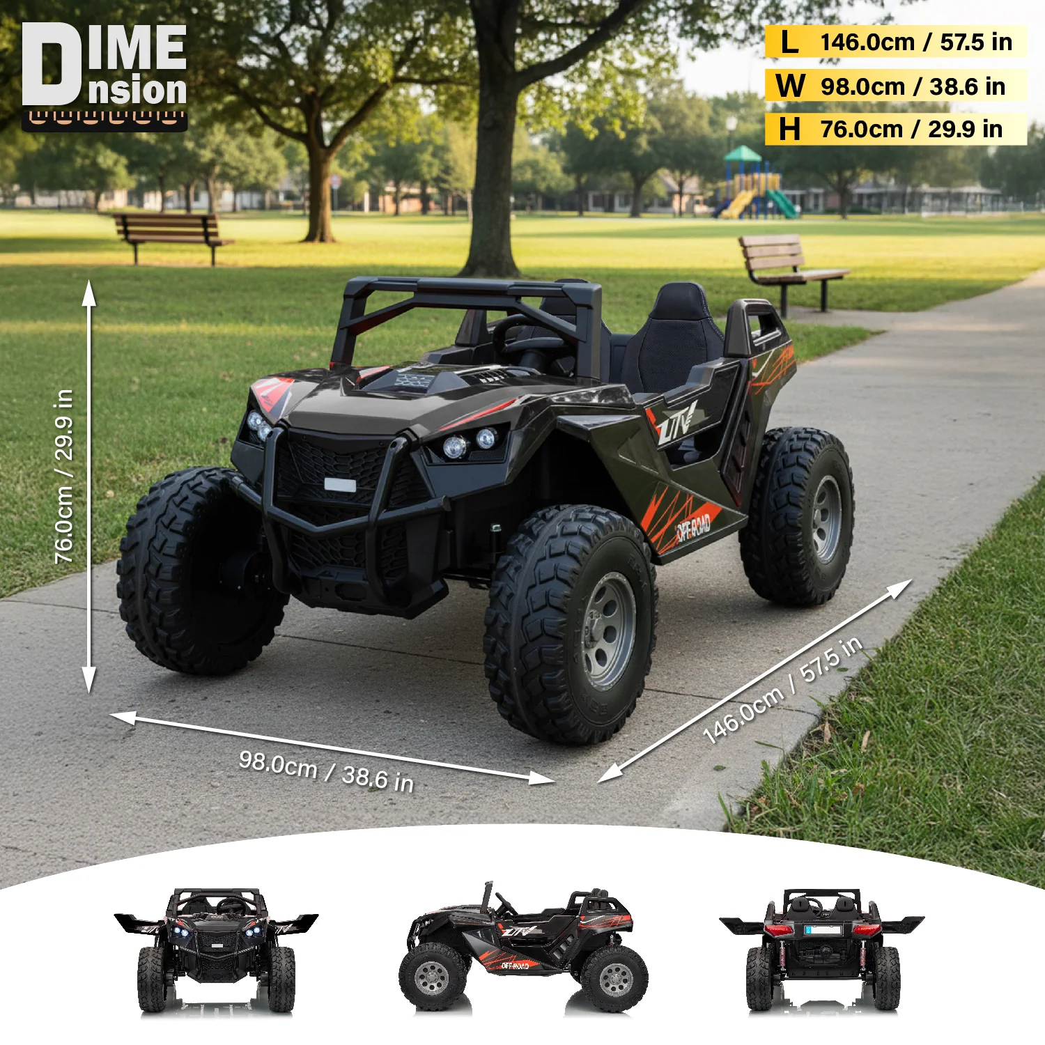 High-Speed 24V 2 Seater Kids Ride-On Dune Buggy – 15 km/h, EVA Tires & Parental Remote - Image 5