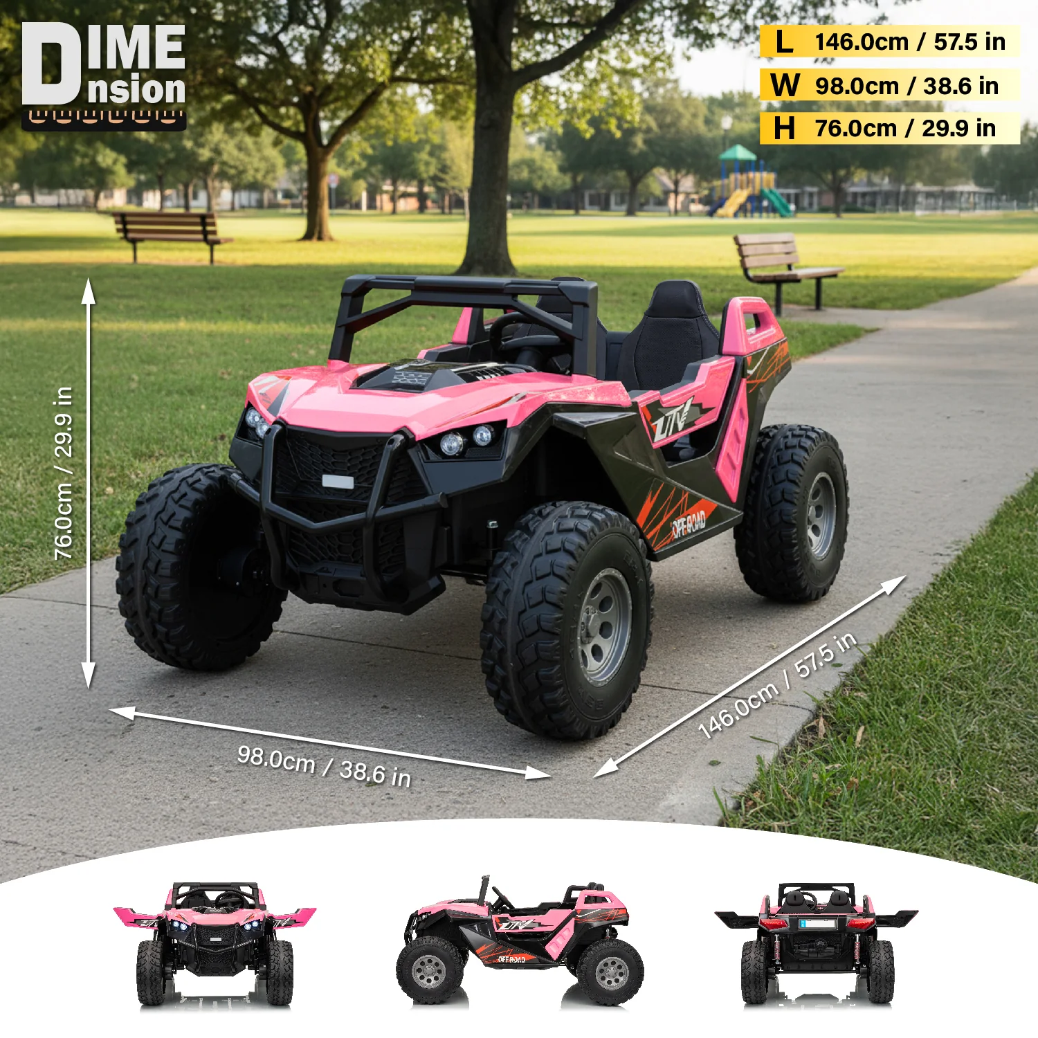 High-Speed 24V 2 Seater Kids Ride-On Dune Buggy – 15 km/h, EVA Tires & Parental Remote - Image 6