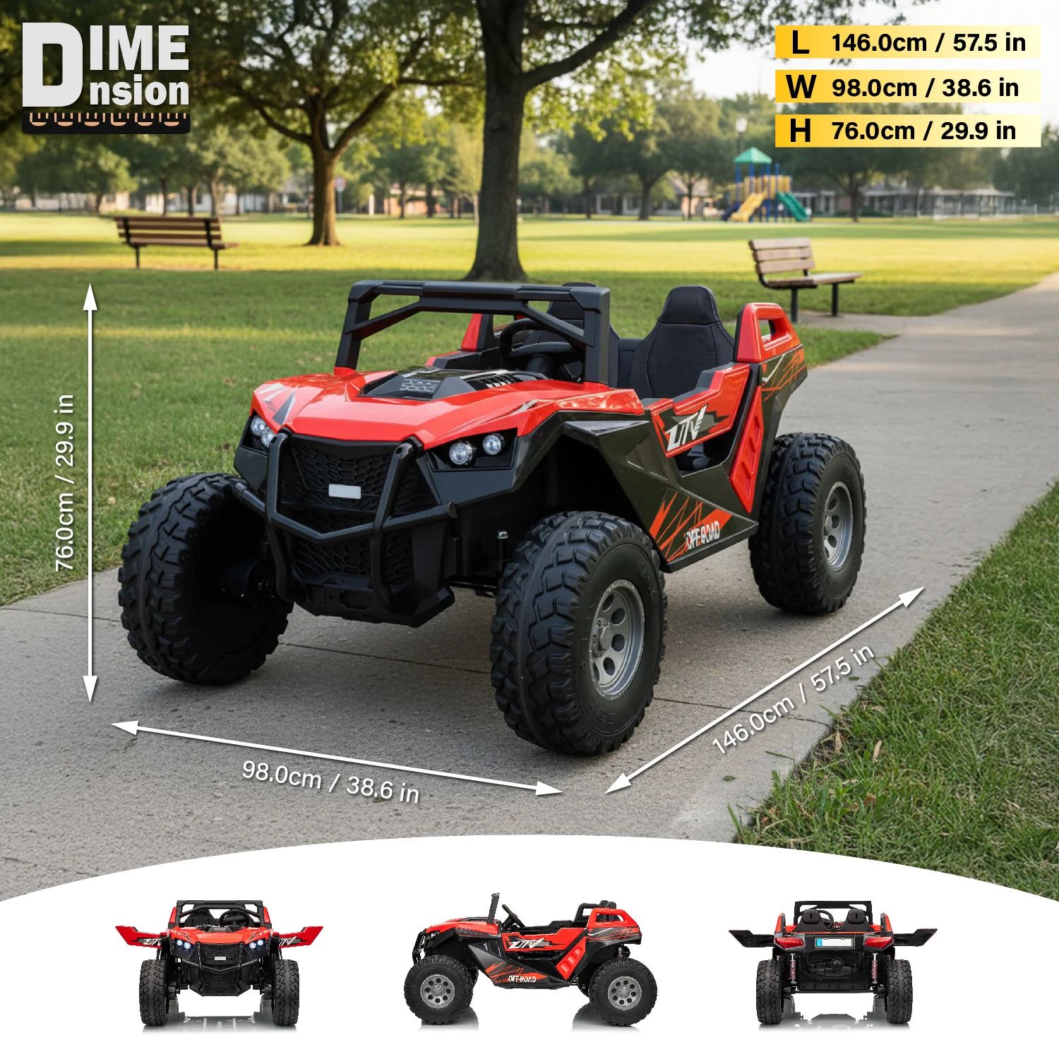 High-Speed 24V 2 Seater Kids Ride-On Dune Buggy – 15 km/h, EVA Tires & Parental Remote - Image 7