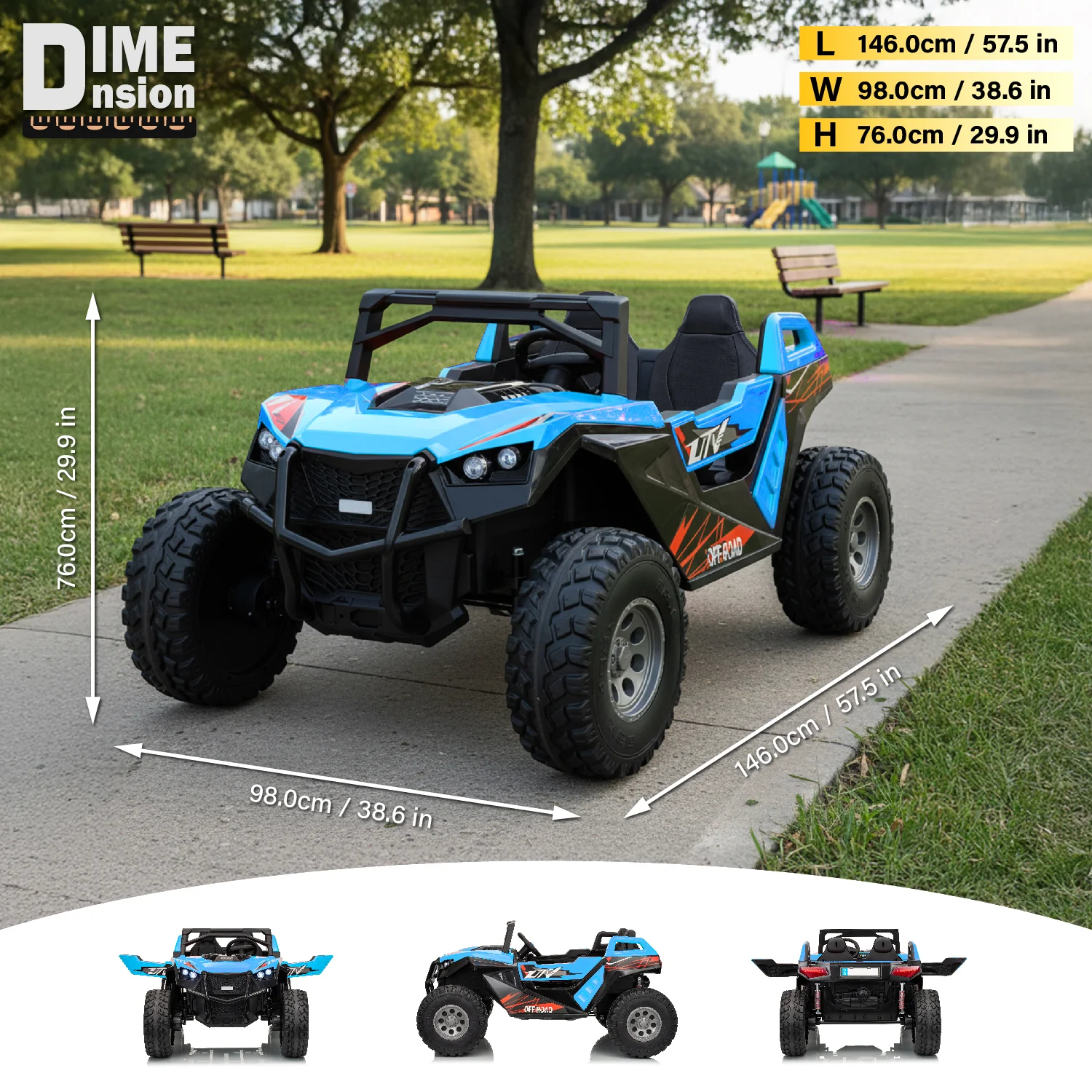 High-Speed 24V 2 Seater Kids Ride-On Dune Buggy – 15 km/h, EVA Tires & Parental Remote - Image 8