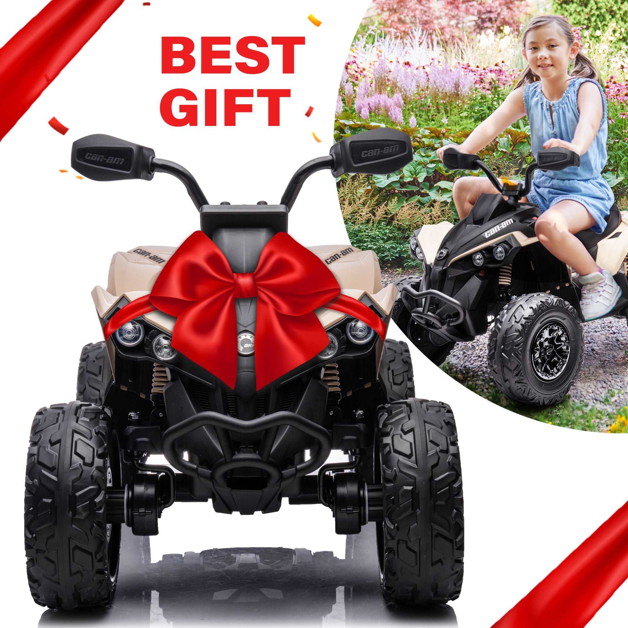 24V Licensed BRP Can-Am Renegade Kids Ride-On ATV with EVA Tires - Image 8