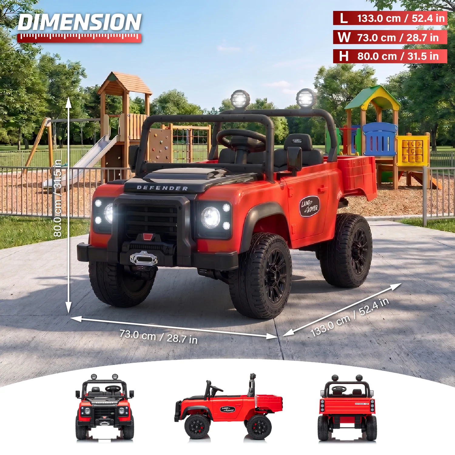 Official Licensed Classic Land Rover Defender 24V 2 Seater Kids Ride-On Car with Remote Control - Image 11
