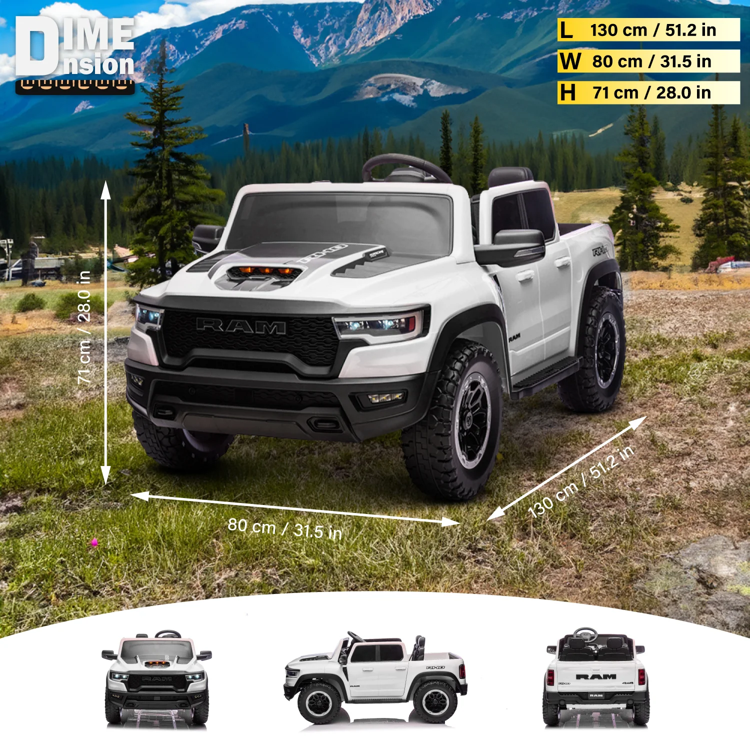Voltz Toys Licensed RAM 1500 RHO 2 Seater Electric Car, 24V Ride on Car for Big Kids with Remote Control, EVA Tires, Toddler Ride on Toy w/4 Wheels Suspension, LED Lights, Soft Start Function - Image 26