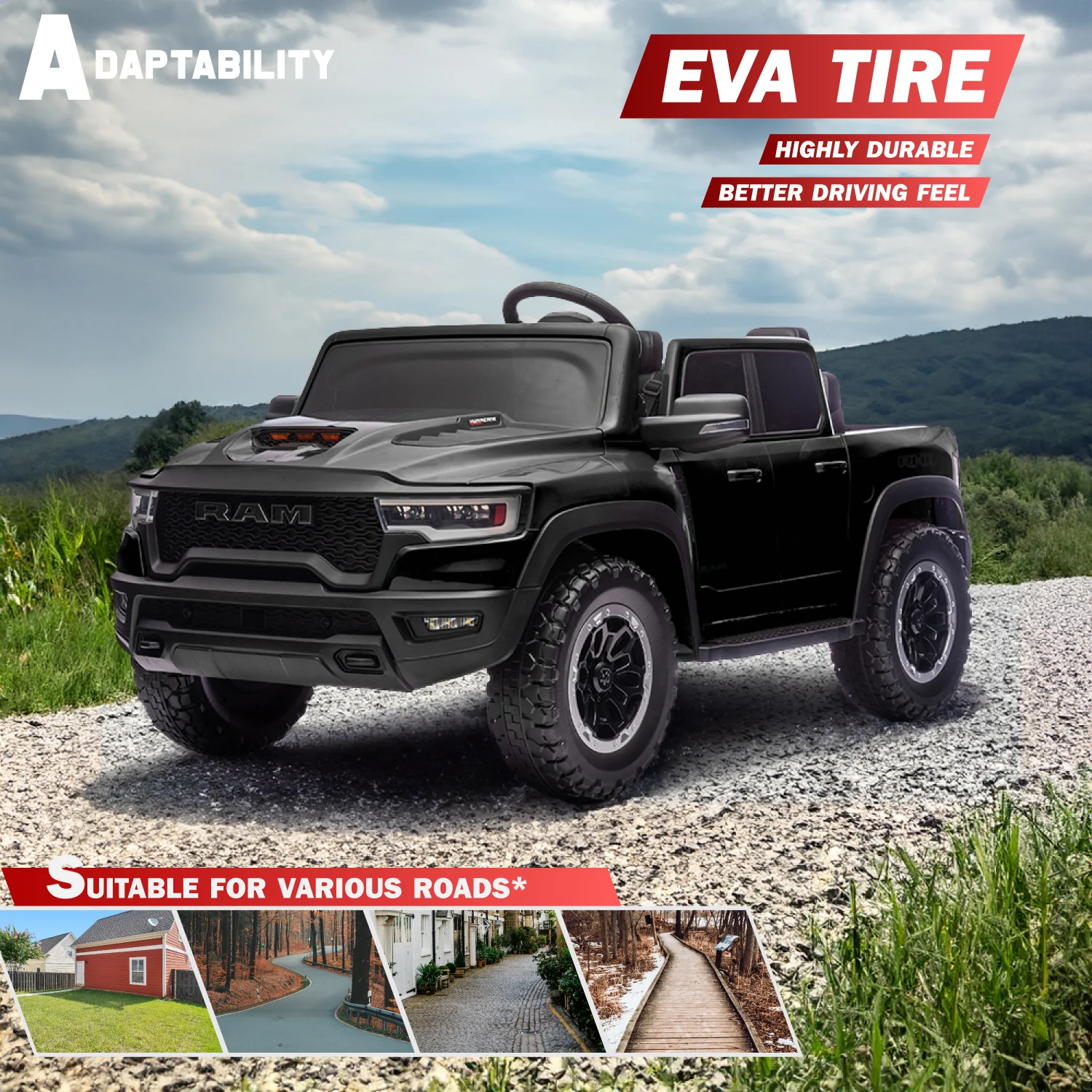 Voltz Toys Licensed RAM 1500 RHO 2 Seater Electric Car, 24V Ride on Car for Big Kids with Remote Control, EVA Tires, Toddler Ride on Toy w/4 Wheels Suspension, LED Lights, Soft Start Function - Image 27