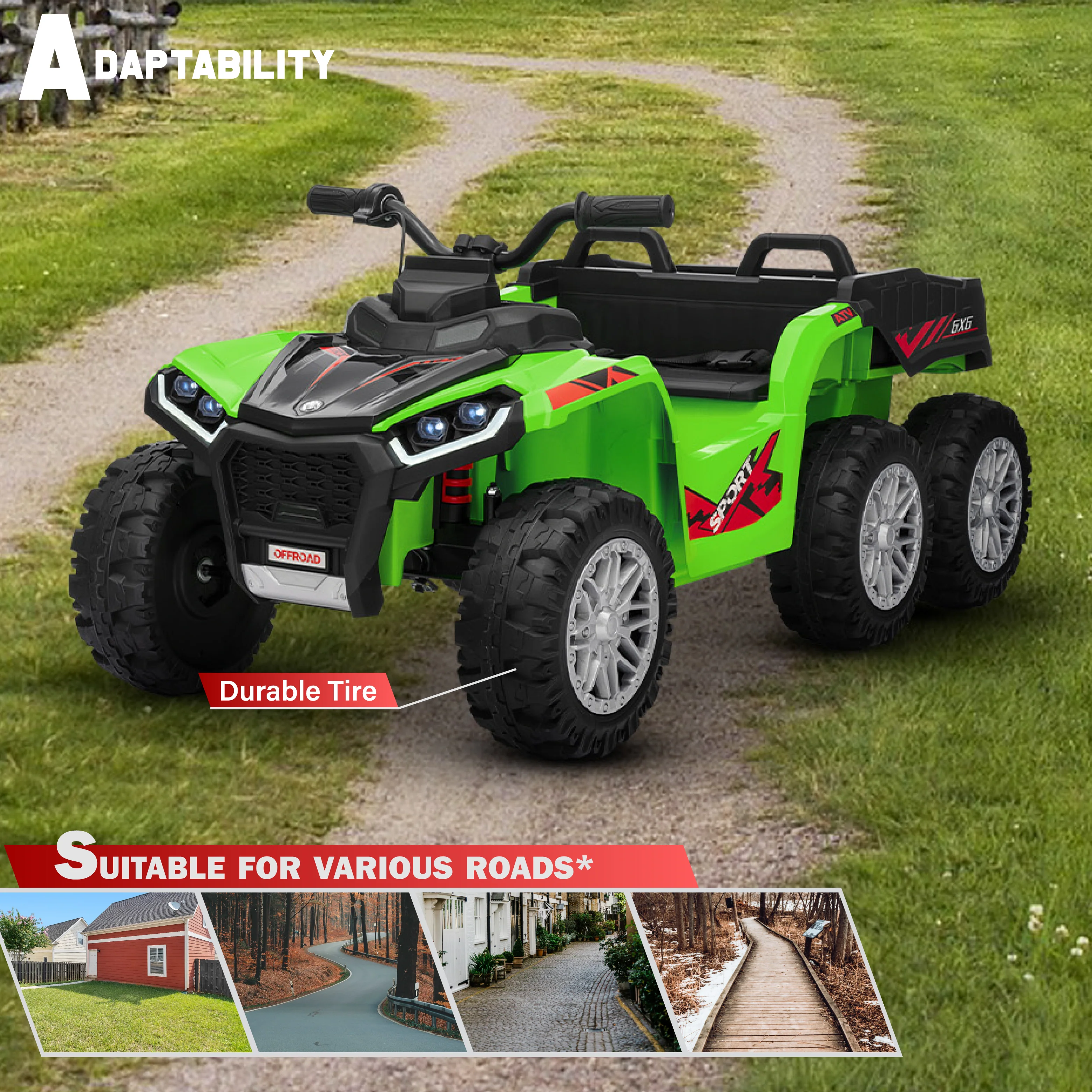 24V 6-Wheel Ride-On ATV Tractor for Kids – 2 Seater Remote Controlled Electric Farm Quad - Image 7