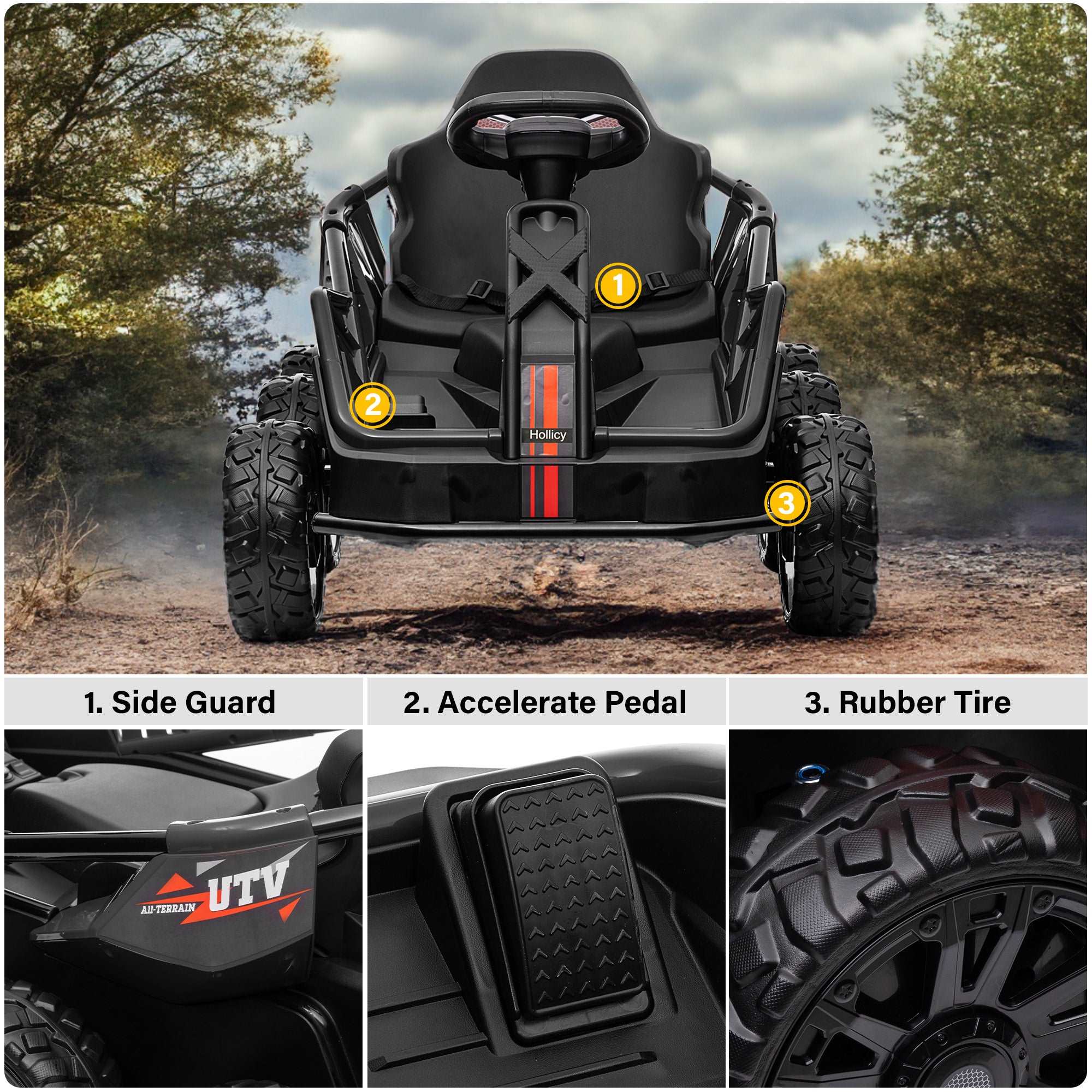 6 Wheel UTV 12V Ride on Car with Remote Control, EVA Tires - Image 6