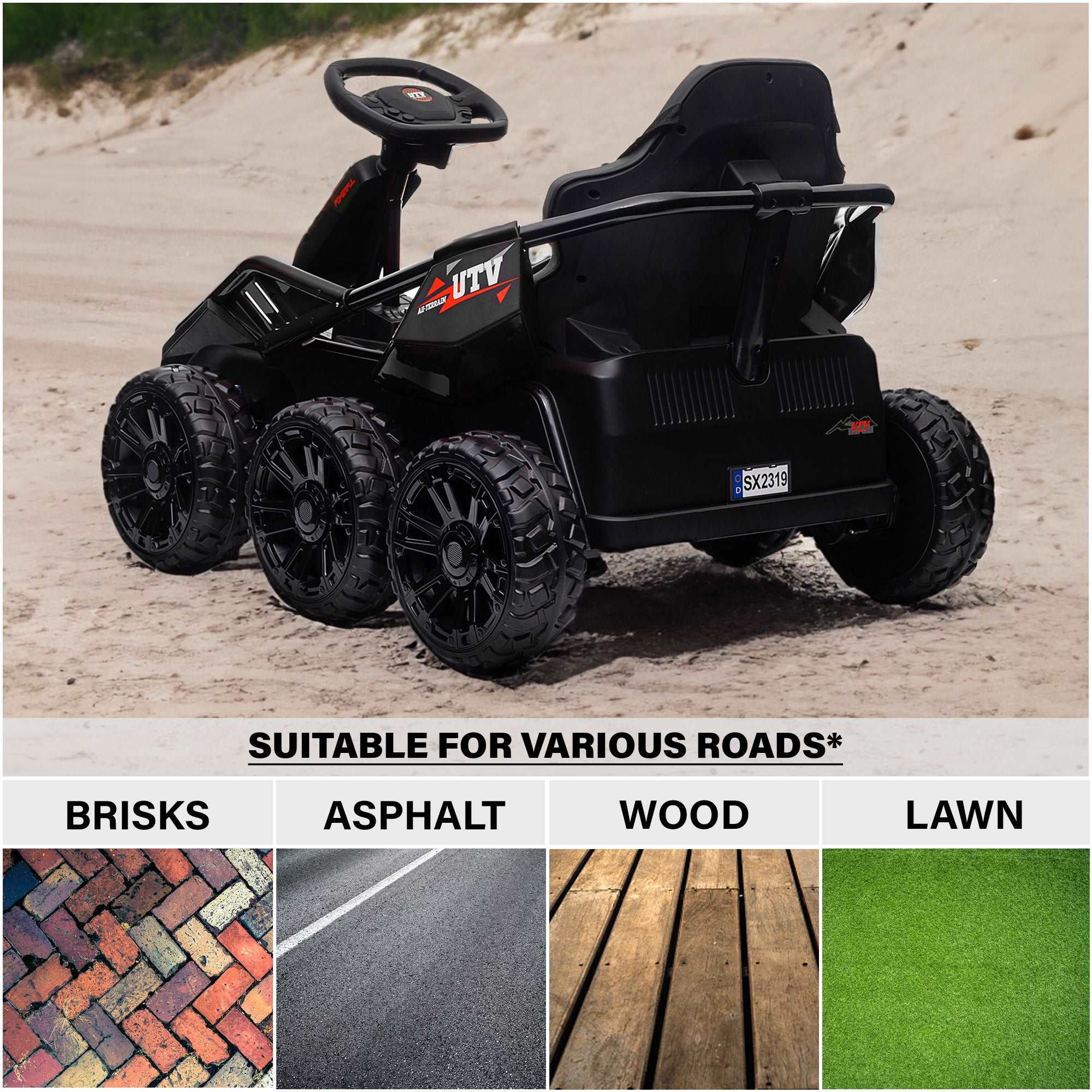 6 Wheel UTV 12V Ride on Car with Remote Control, EVA Tires - Image 9