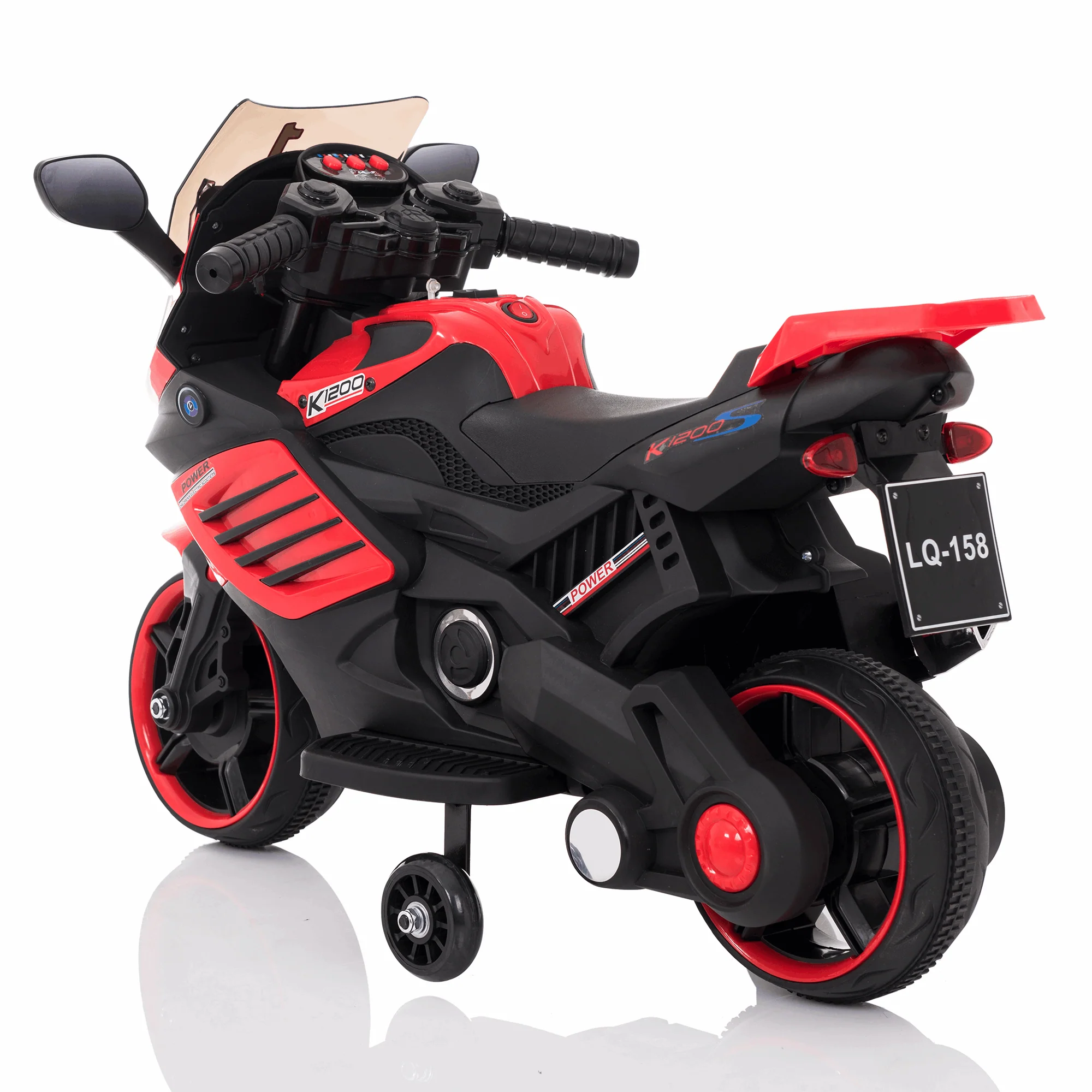 Kids Motorcycle 6V with Training Wheels, Realistic Lights and Sound - Image 11