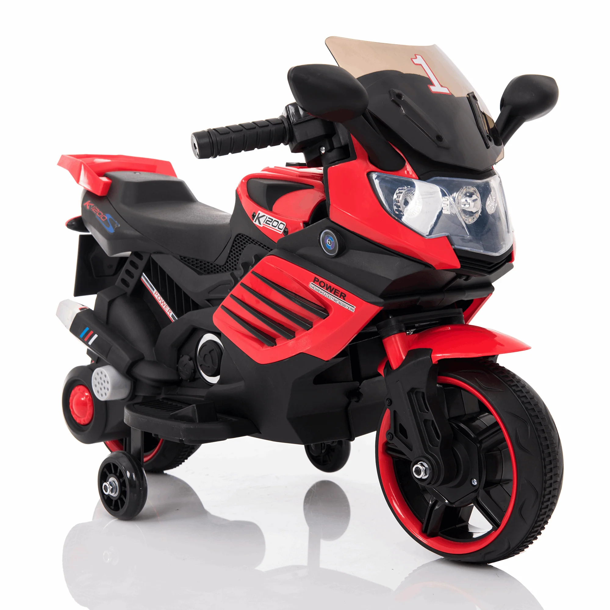 Kids Motorcycle 6V with Training Wheels, Realistic Lights and Sound - Image 12