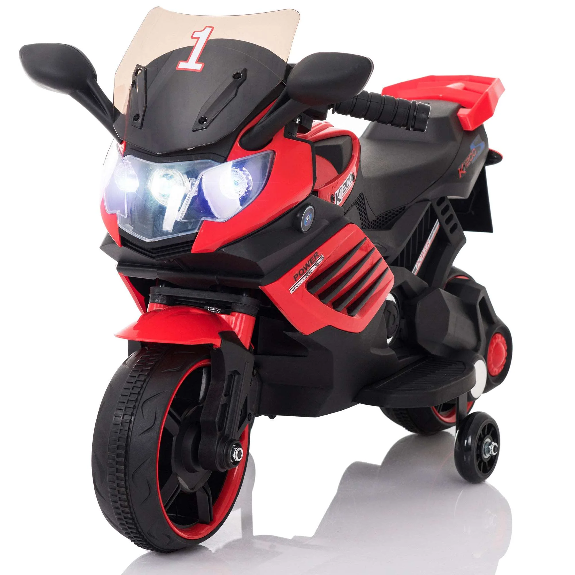 Kids Motorcycle 6V with Training Wheels, Realistic Lights and Sound - Image 4