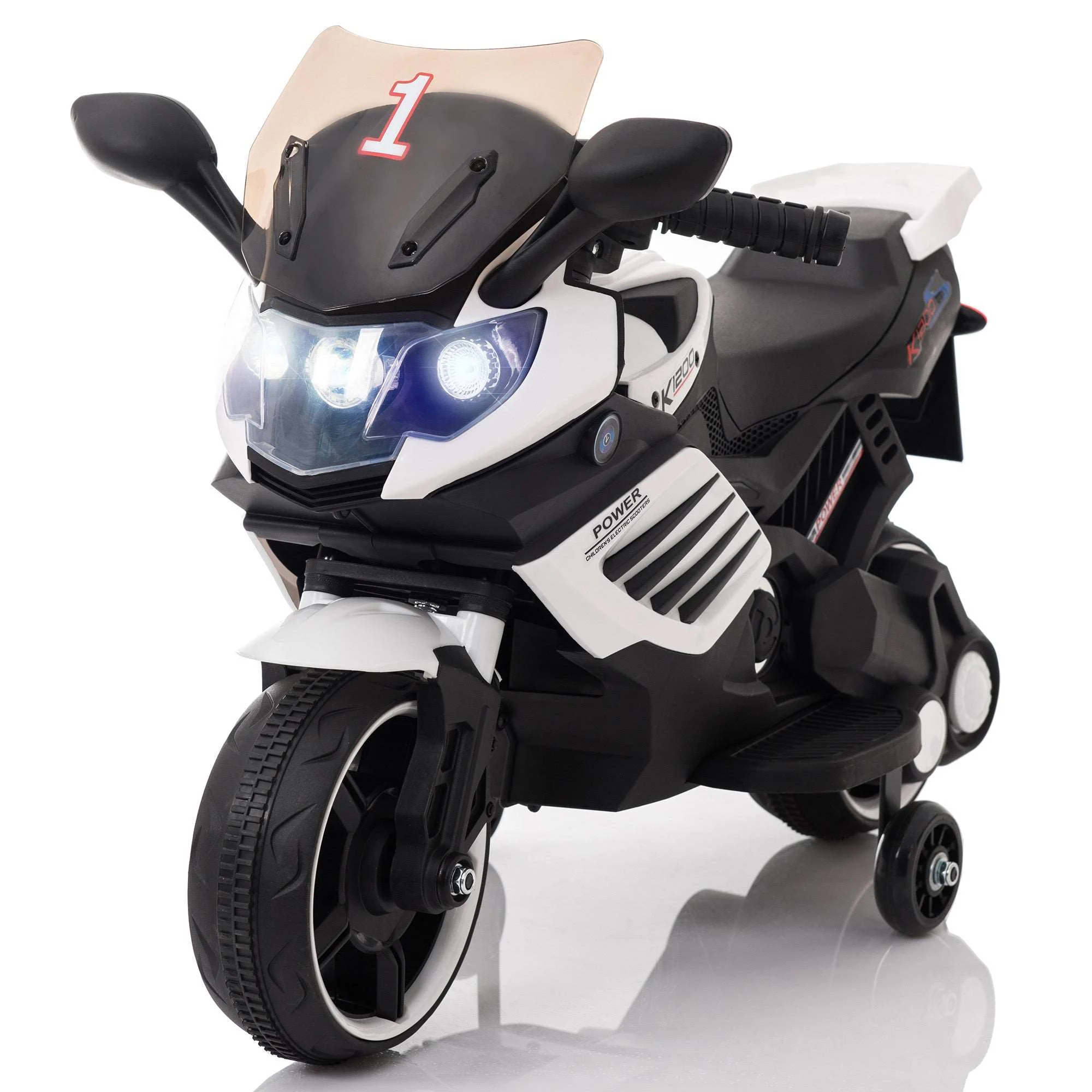 Kids Motorcycle 6V with Training Wheels, Realistic Lights and Sound - Image 5
