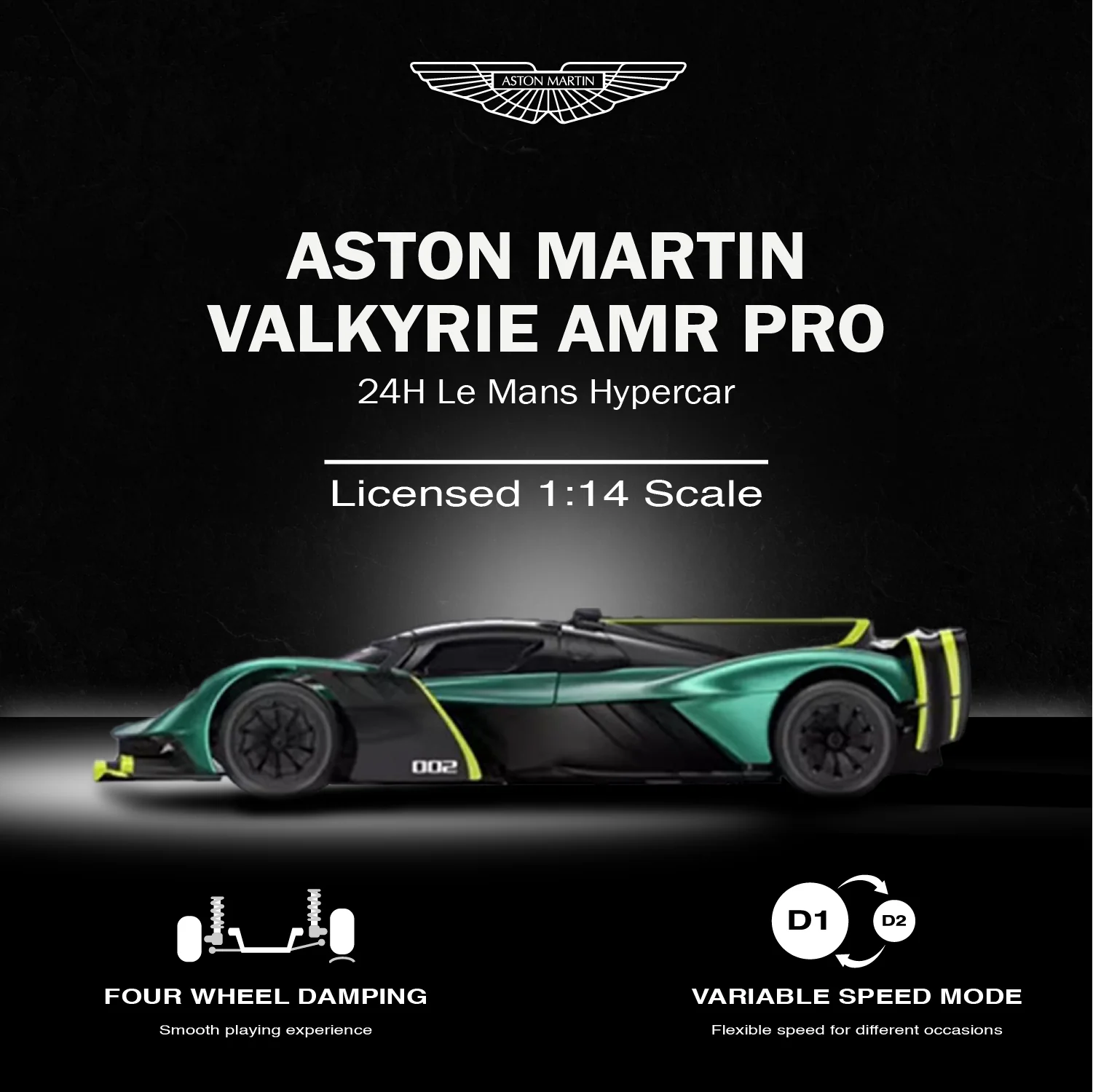Aston Martin Valkyrie AMR Pro RC Car 1/14 Scale Licensed Remote Control Toy Car by Rastar - Image 5