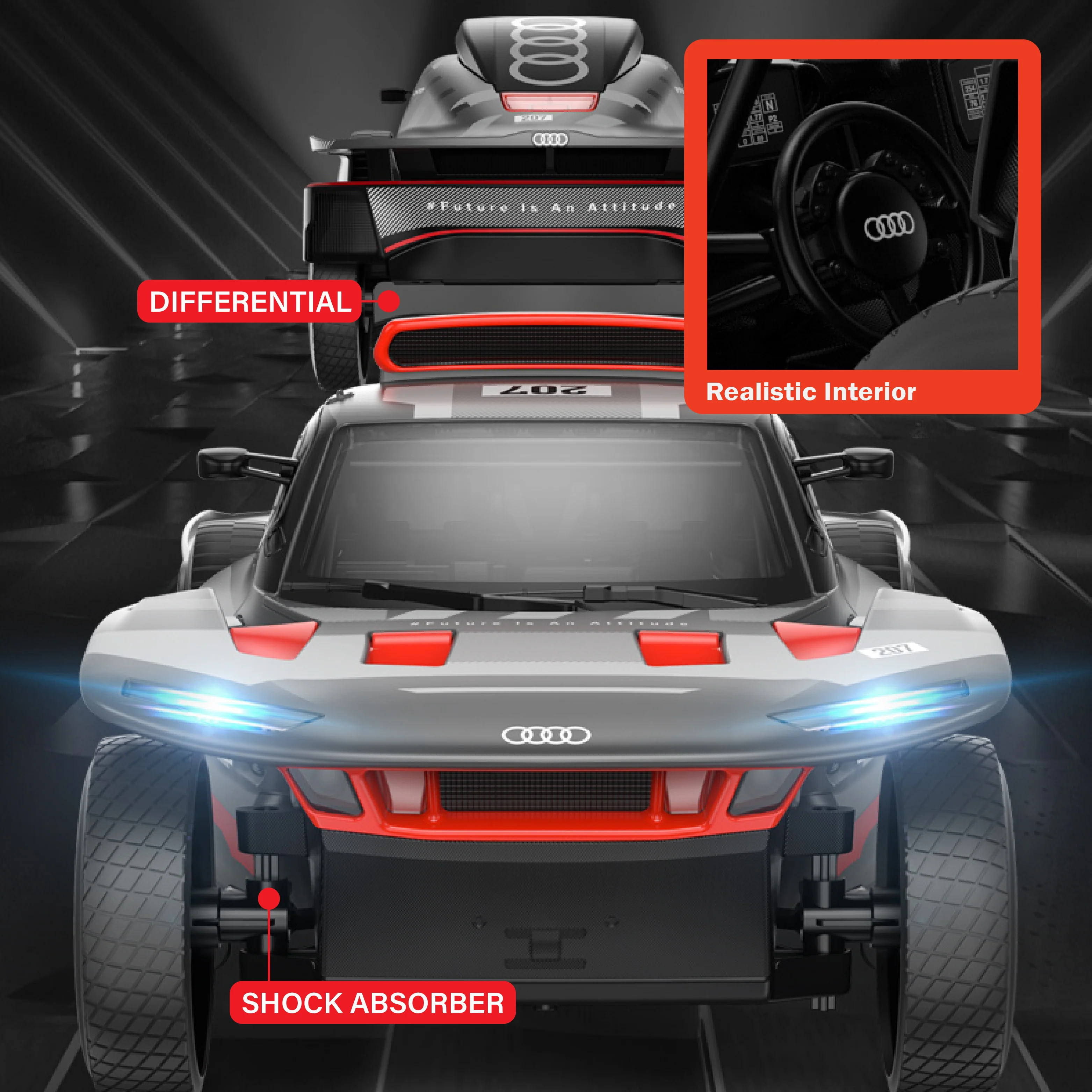 AUDI RS Q e-tron RC Car 1/14 Scale Licensed Remote Control Toy Car by Rastar - Image 3
