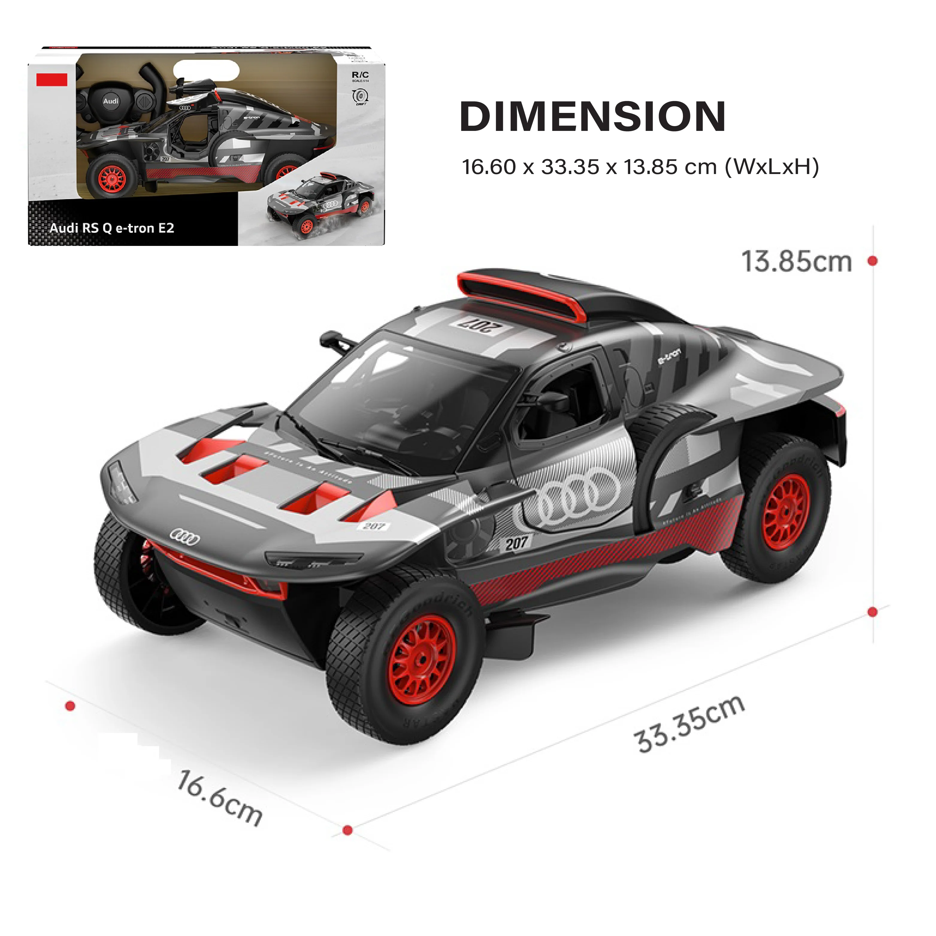 AUDI RS Q e-tron RC Car 1/14 Scale Licensed Remote Control Toy Car by Rastar - Image 5
