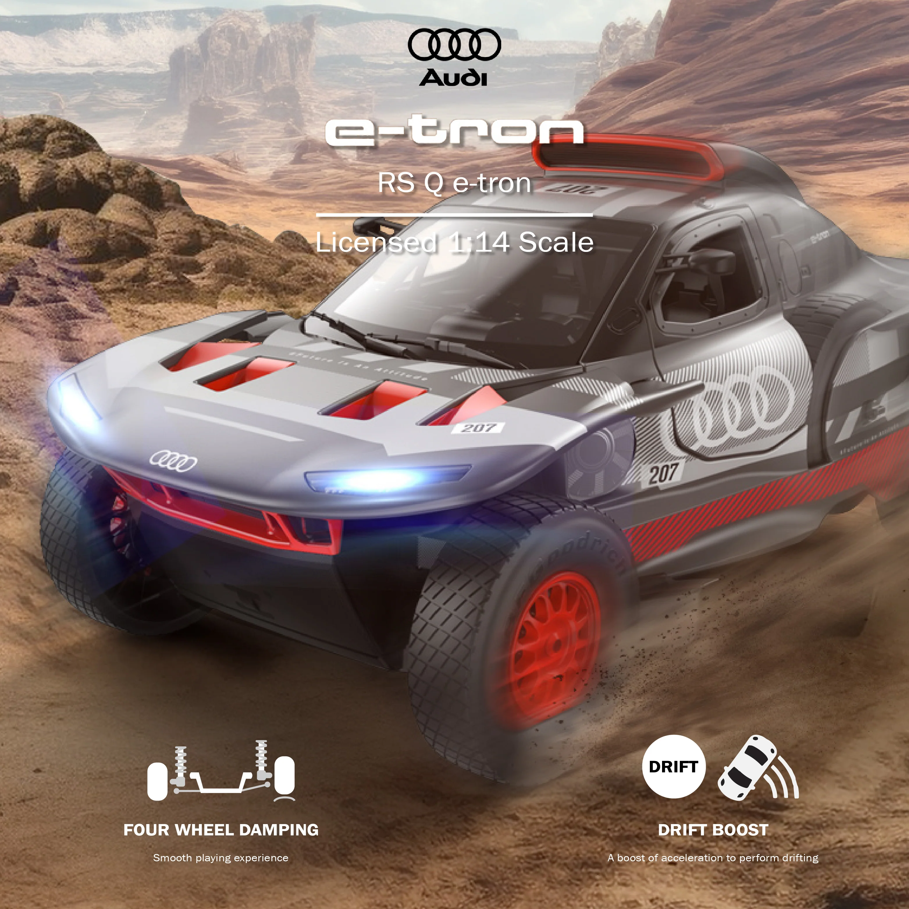 AUDI RS Q e-tron RC Car 1/14 Scale Licensed Remote Control Toy Car by Rastar - Image 6