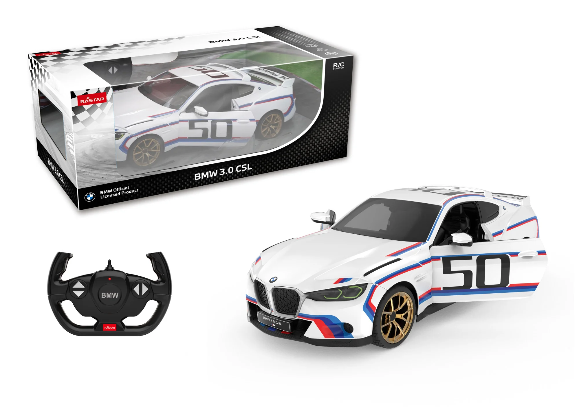 BMW 3.0 CSL RC Car 1/14 Scale Licensed Remote Control Toy Car by Rastar - Image 3