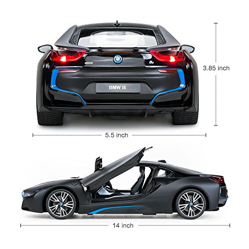 BMW i8 RC Car 1/14 Scale Licensed Remote Control Toy Car with Open Doors and Working Lights by Rastar - Image 6